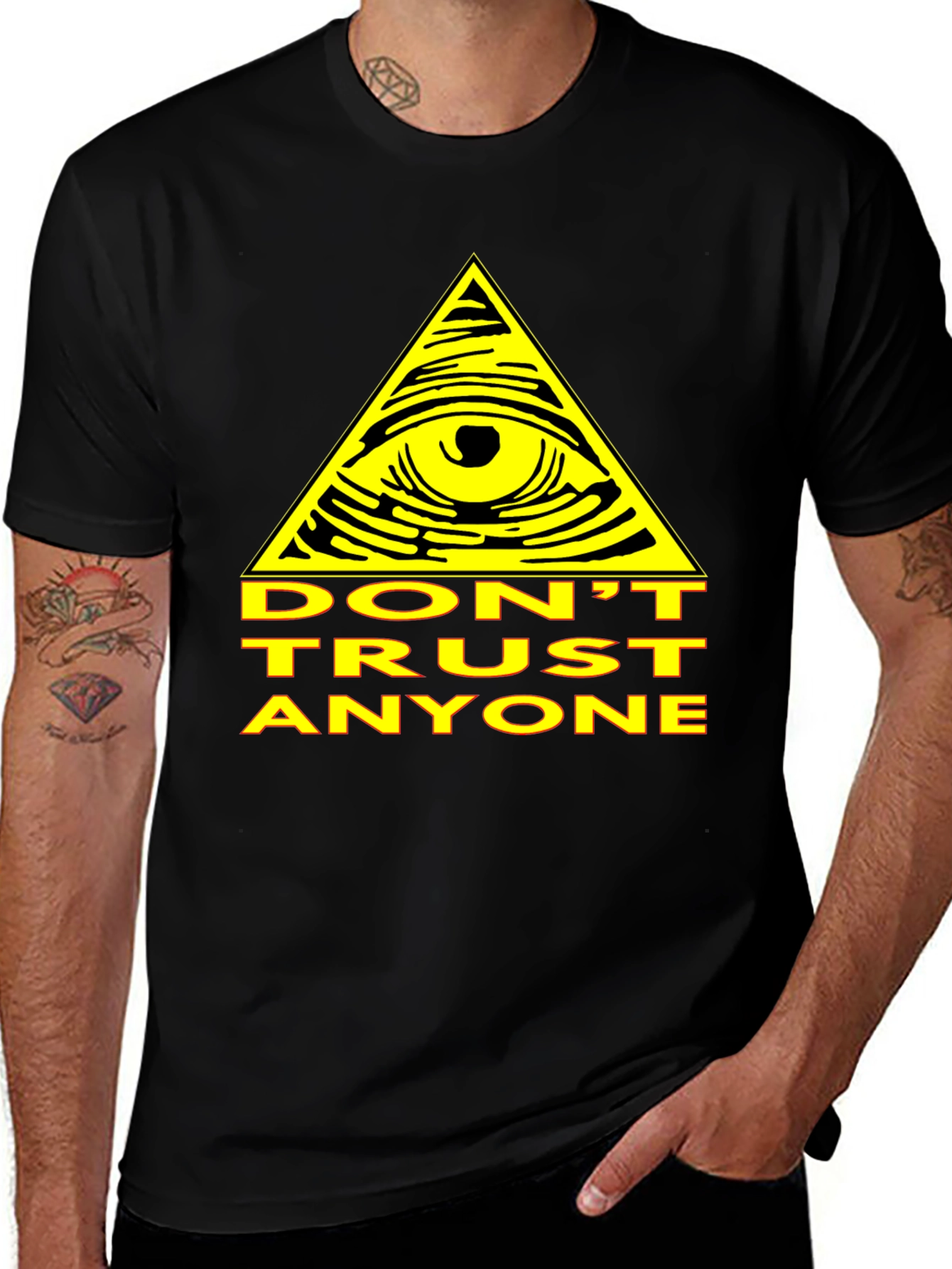Variant 16 of Illuminati Eye Tee - Don't Trust Anyone Conspiracy T-Shirt
