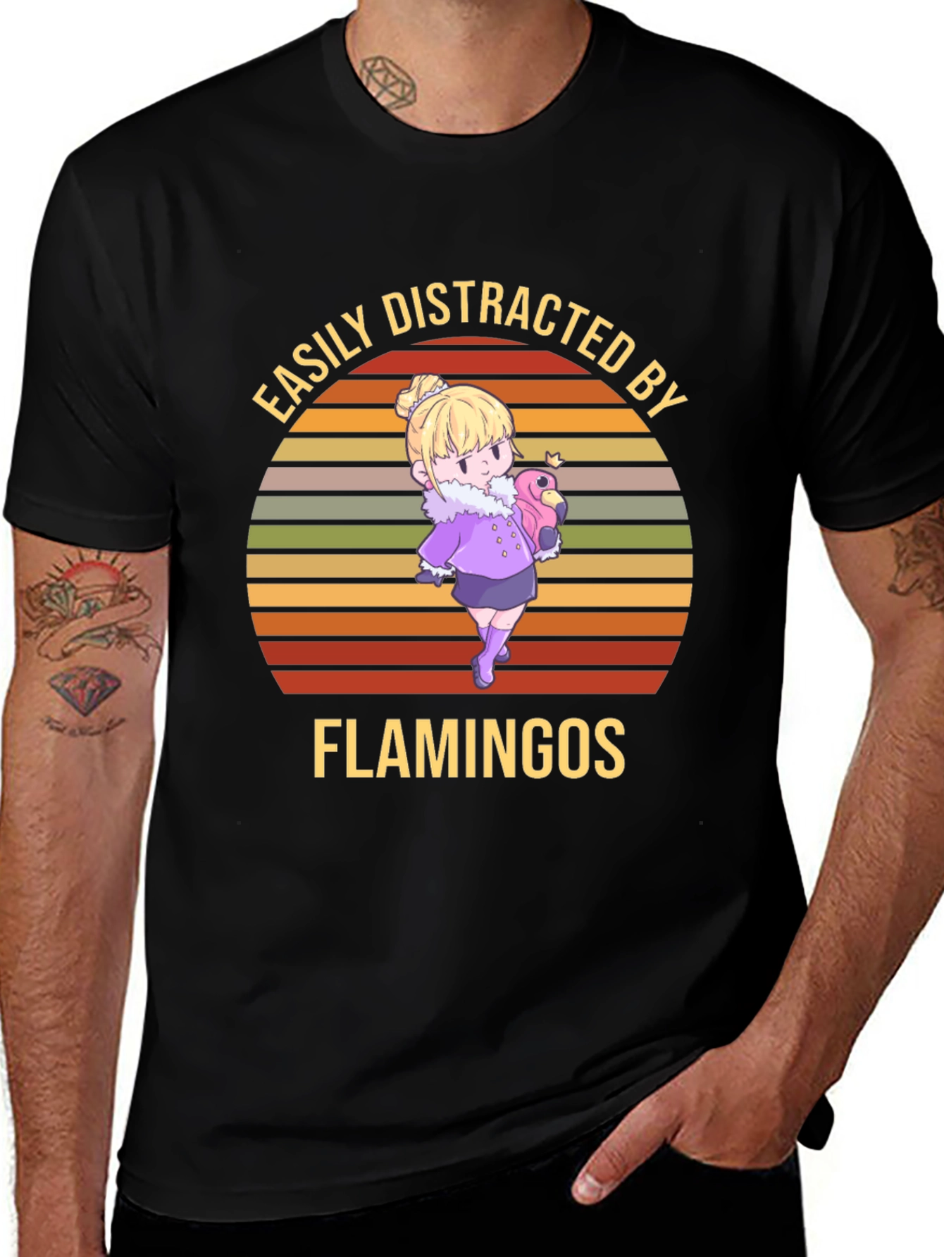 Variant 26 of Easily Distracted By Flamingos Tee