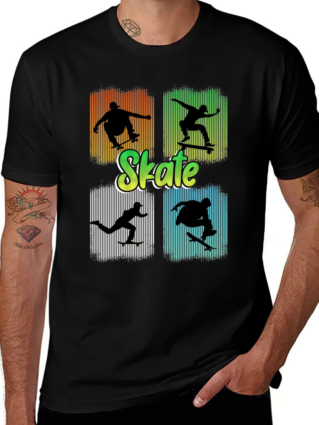 Variant 3 of Skate Silhouette T-Shirt - Cool Graphic Tee