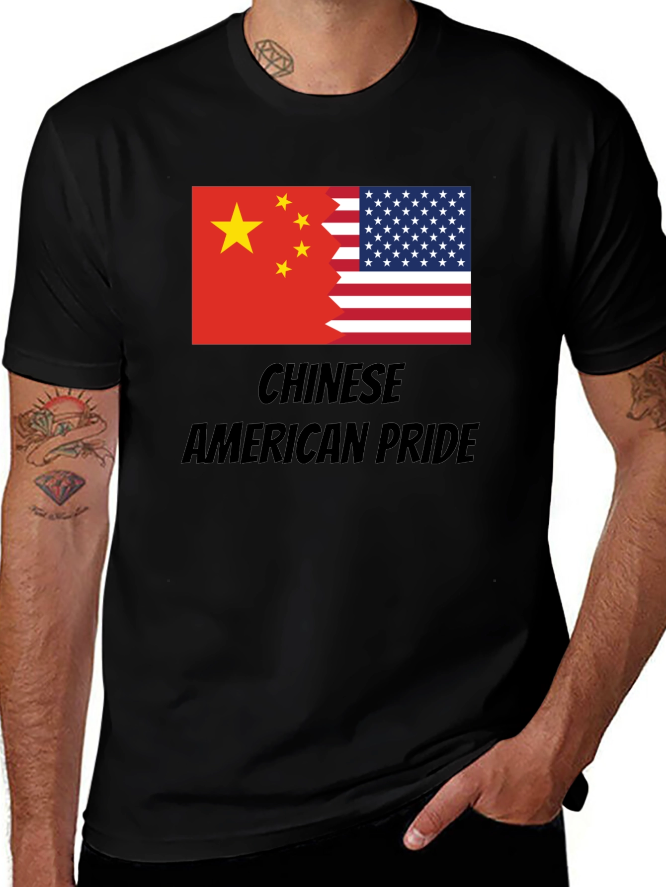 Chinese American Pride T-Shirt - USA China Flag Tee