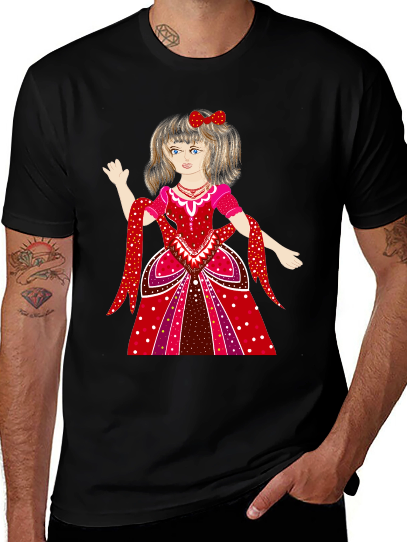 Variant 7 of Novelty Graphic T-Shirt - Girl in Dress