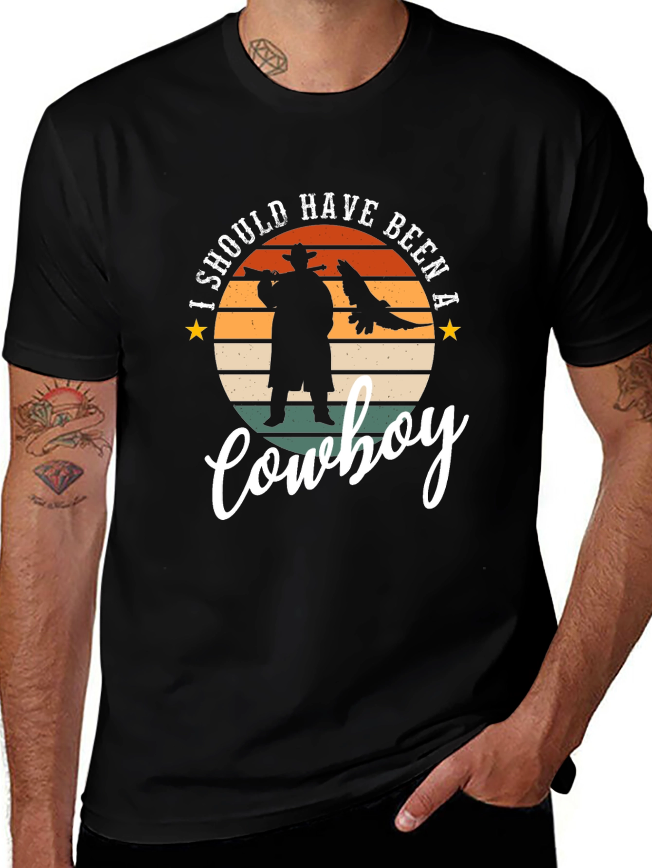 Variant 5 of Retro Cowboy T-Shirt - I Should Have Been A Cowboy