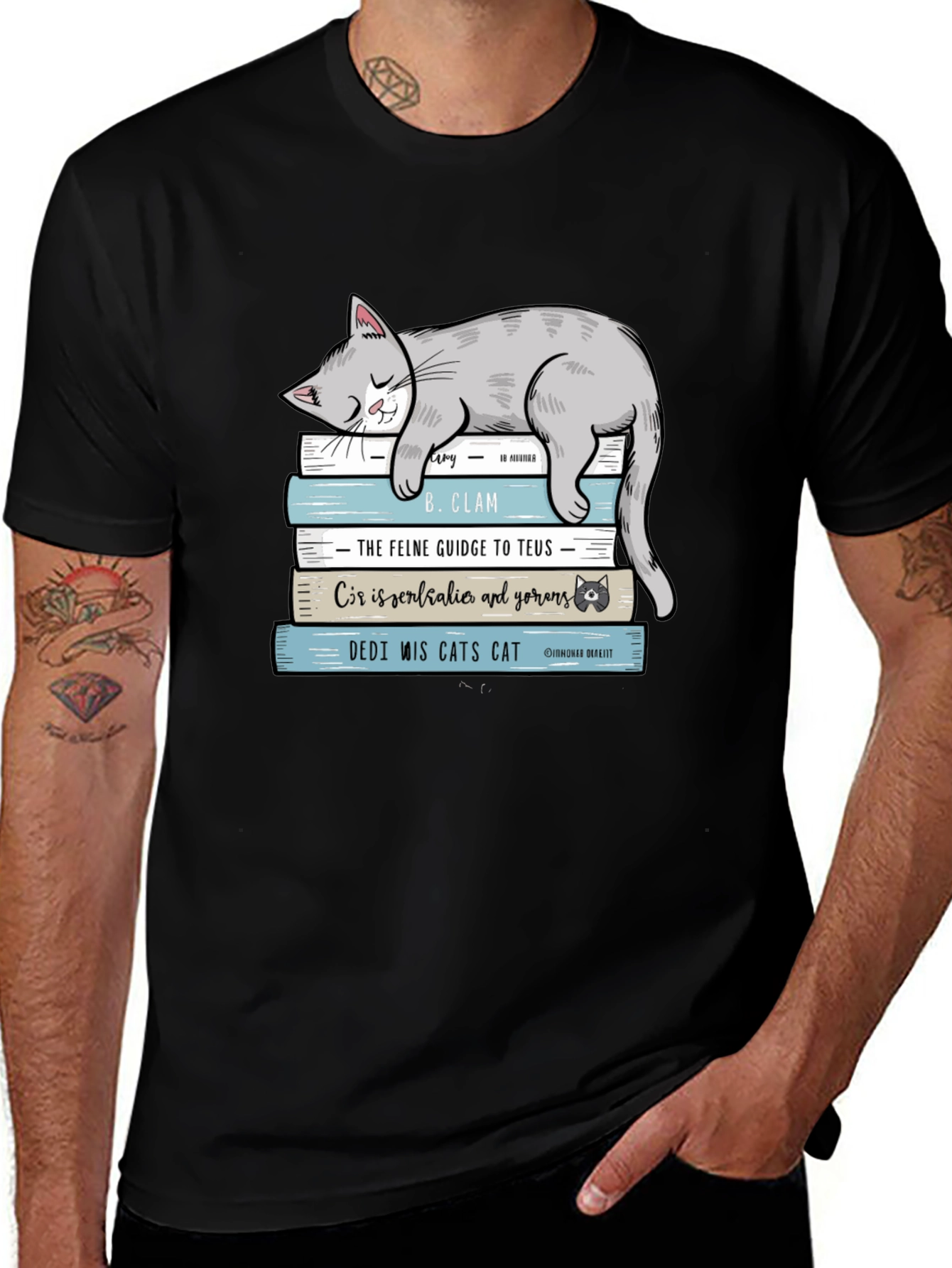 Variant 6 of Cat Nap Books T-Shirt - Whimsical Graphic Tee