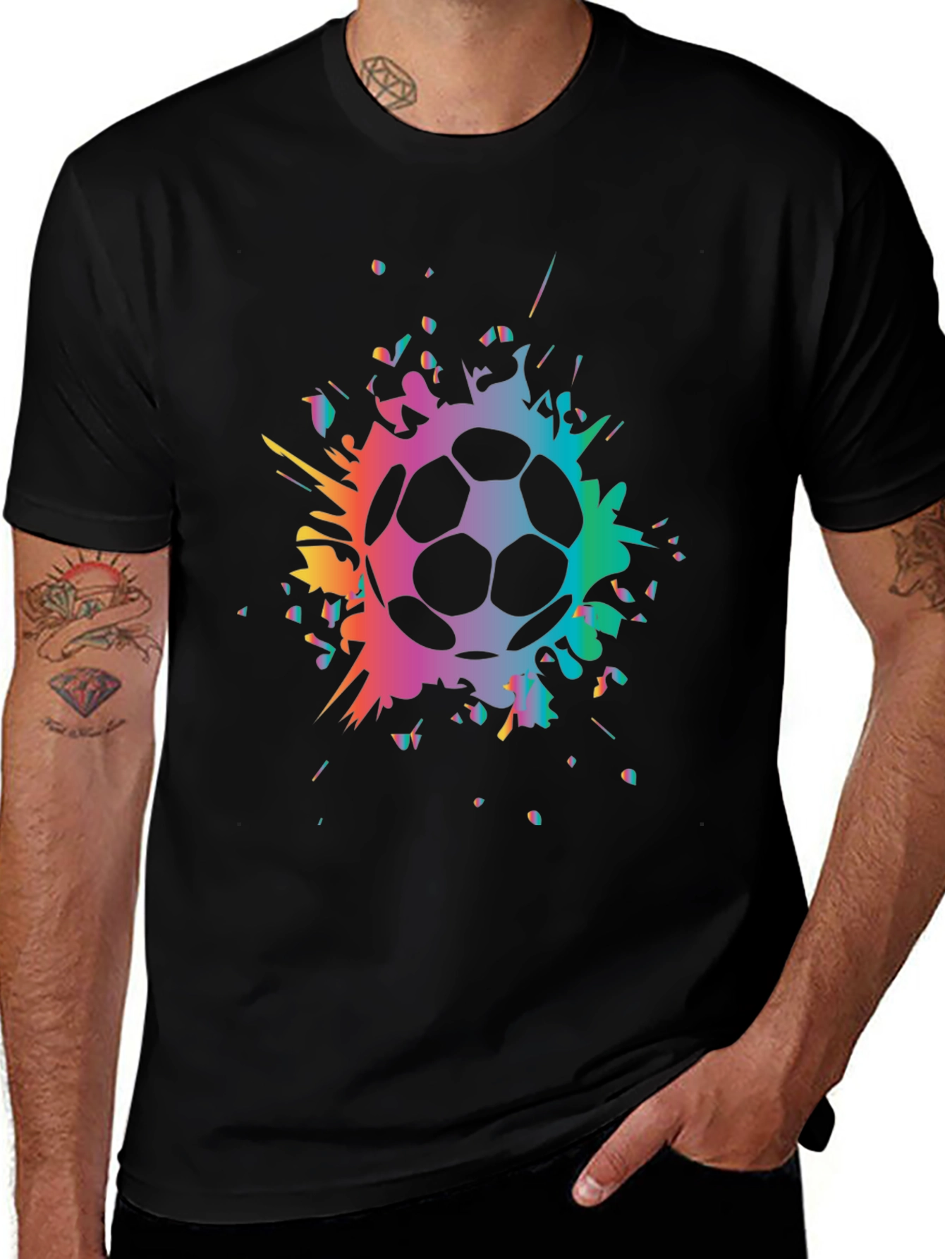 Variant 15 of Colorful Soccer Splash T-Shirt - Unique Design