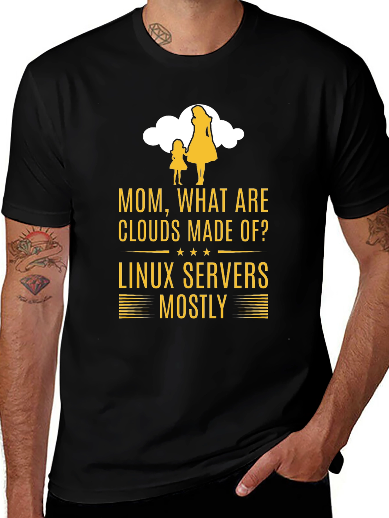 Variant 11 of Mom, What Are Clouds Made Of? Funny Linux Server T-Shirt