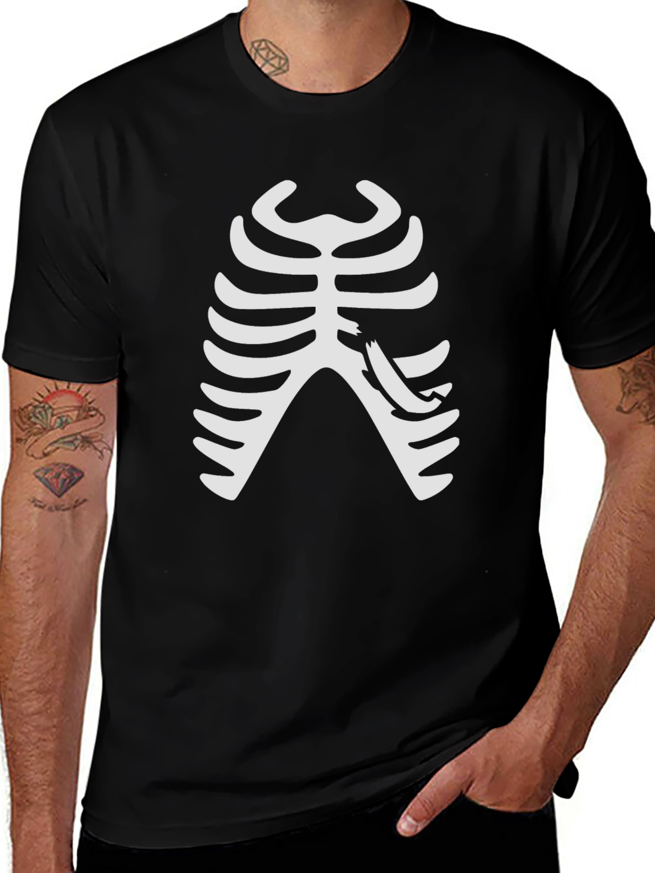 Variant 9 of Skeleton Ribcage T-Shirt - Halloween Costume Tee