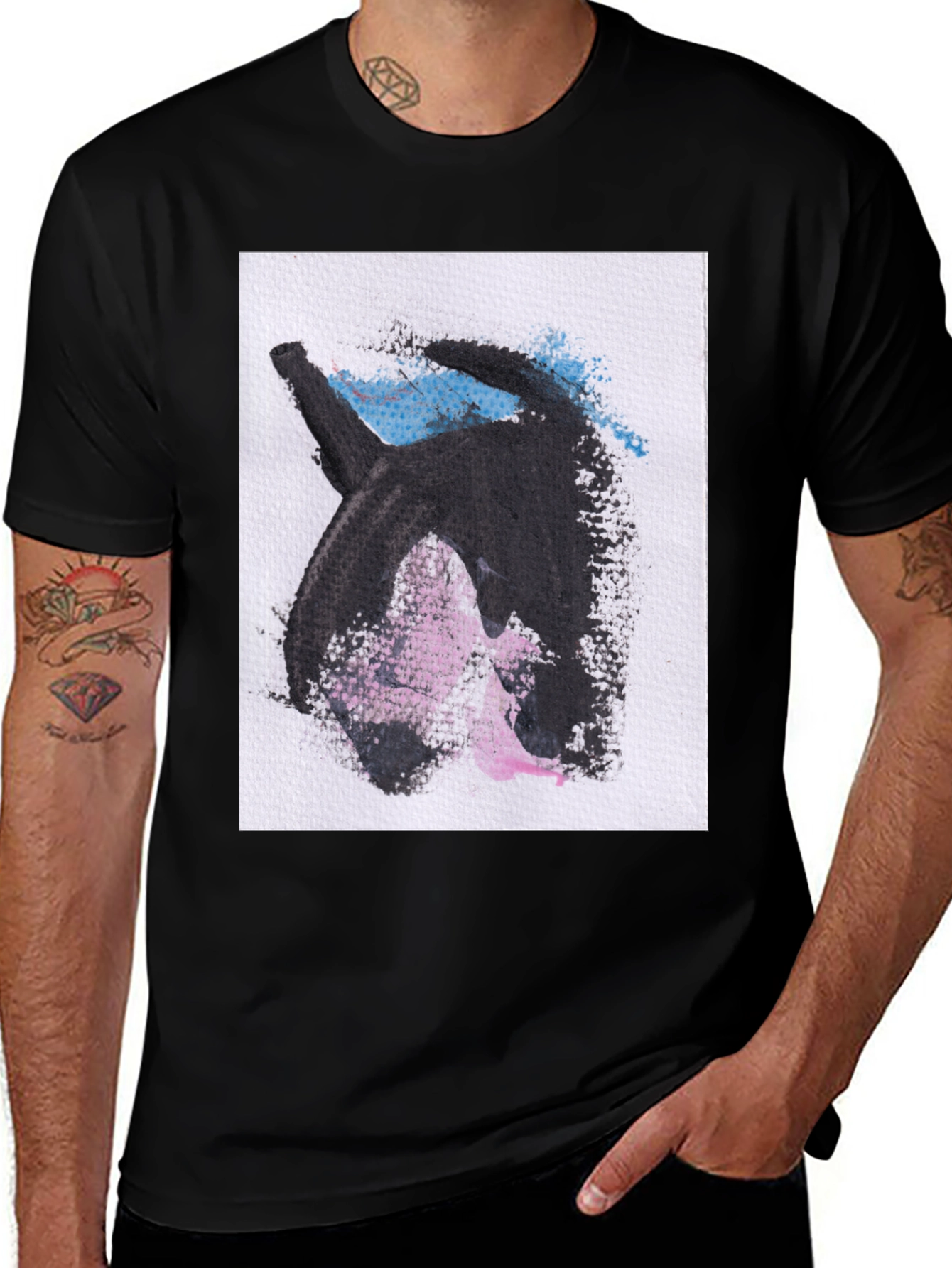 Variant 2 of Abstract Graphic Print Black Casual T-Shirt