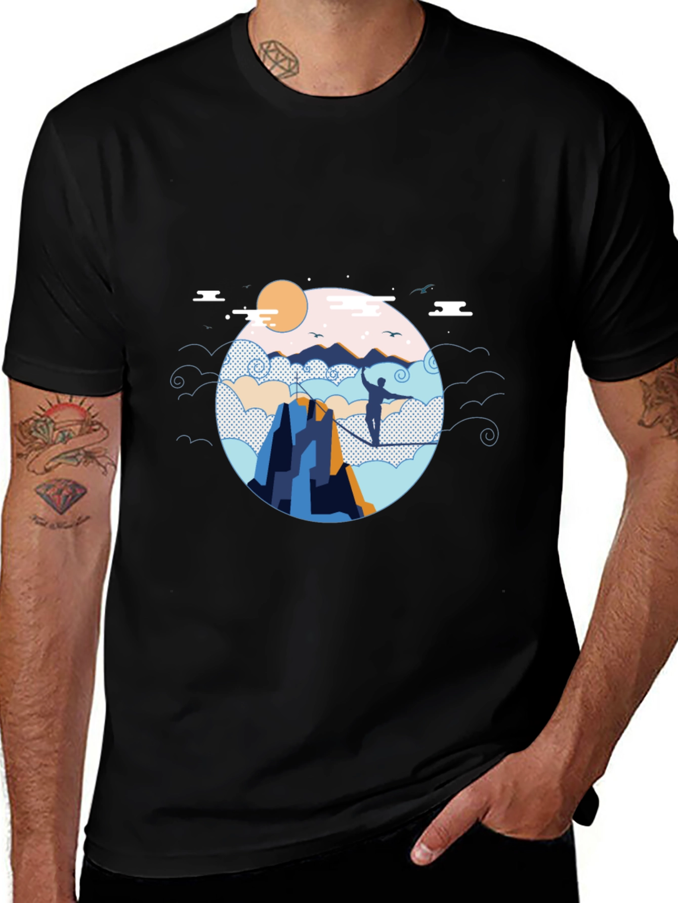 Variant 25 of Mountain Walker Black T-Shirt Adventure Graphic Tee