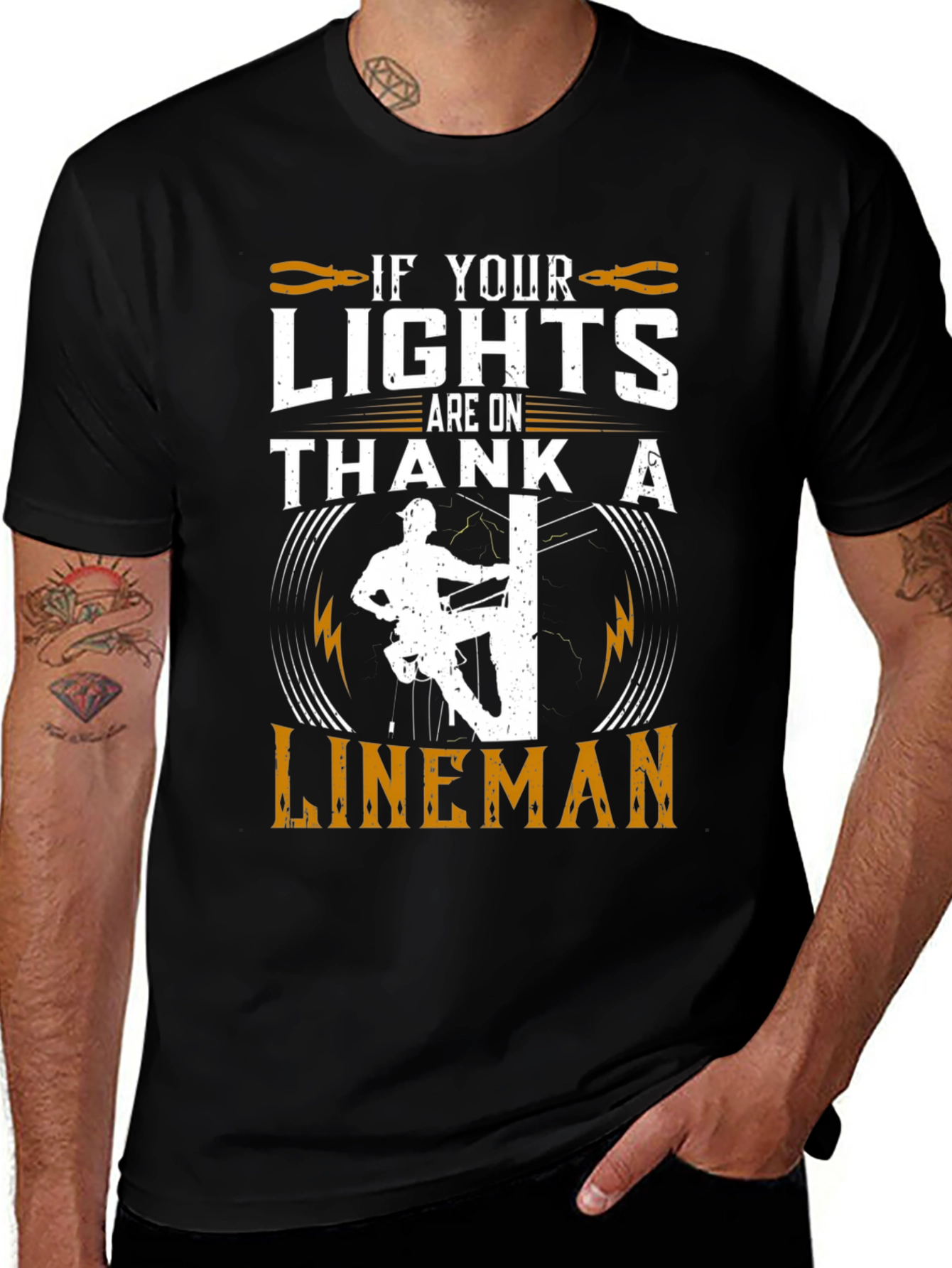 Variant 25 of Lineman Tribute Graphic Tee - Electrical Worker Pride
