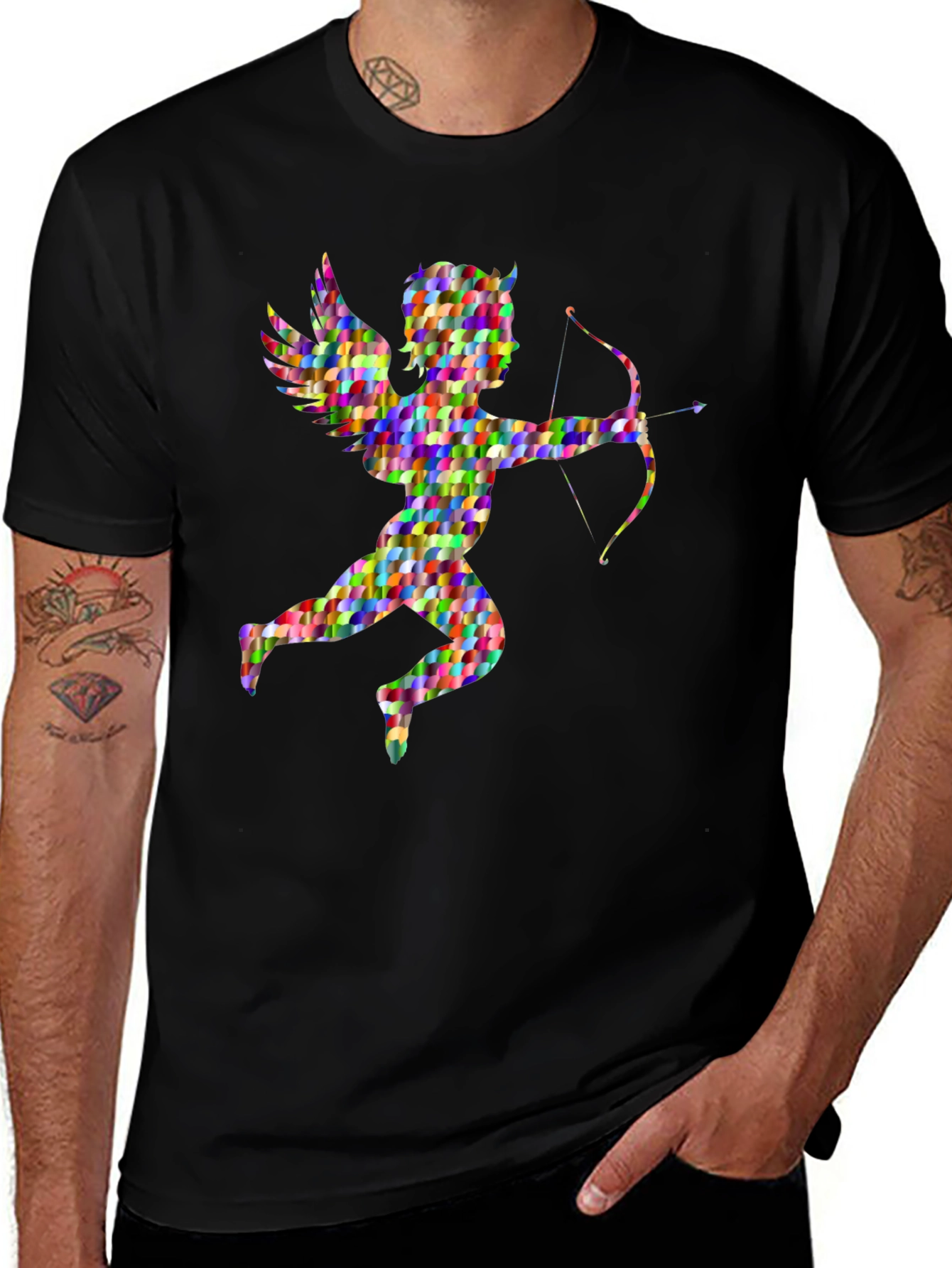 Variant 26 of Cupid Graphic Tee - Quirky Angel Design