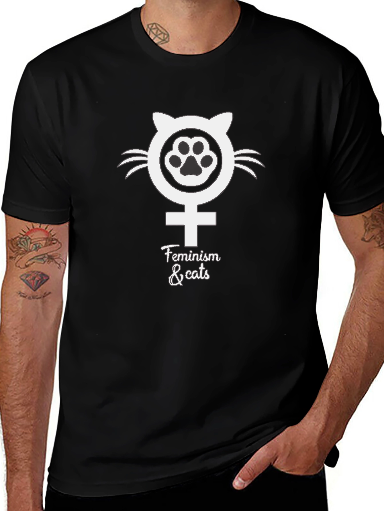 Feminism & Cats T-Shirt - Unique Graphic Tee