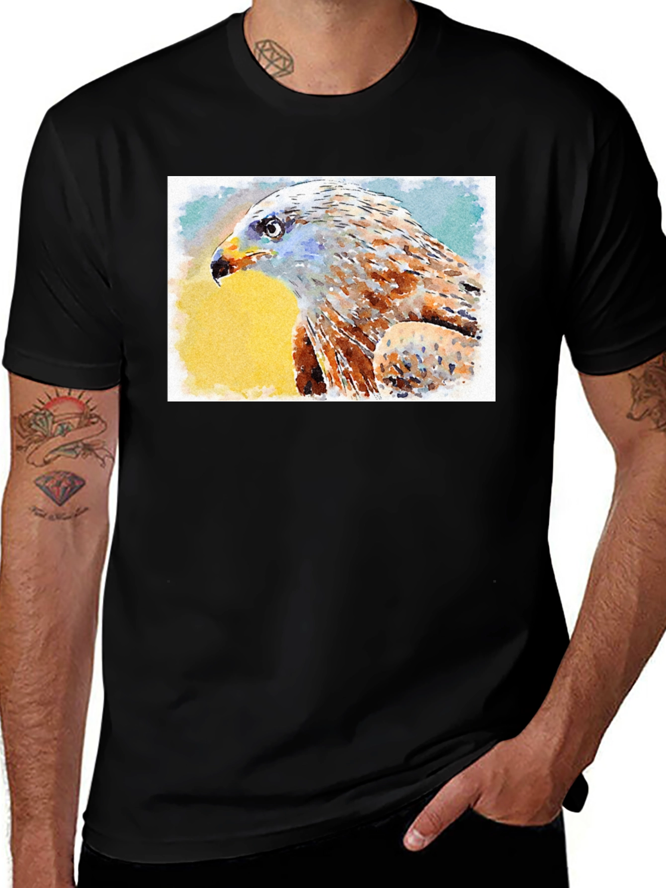 Variant 24 of Eagle Watercolor Graphic Tee - Nature Inspired T-Shirt