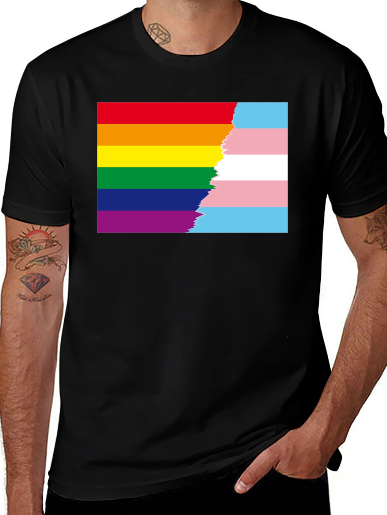 Variant 12 of Pride & Transgender Flag T-Shirt