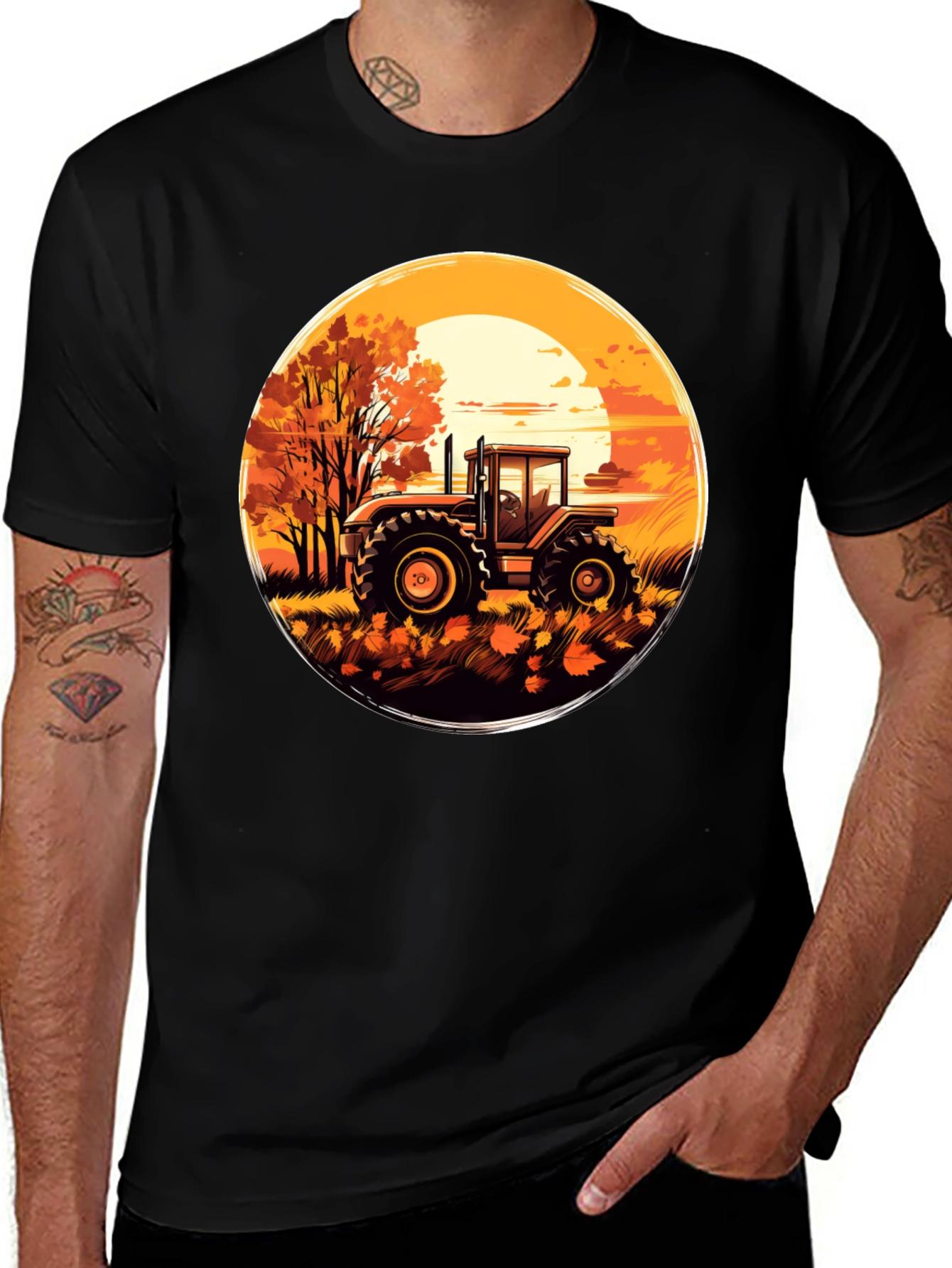 Tractor Sunset Graphic Tee
