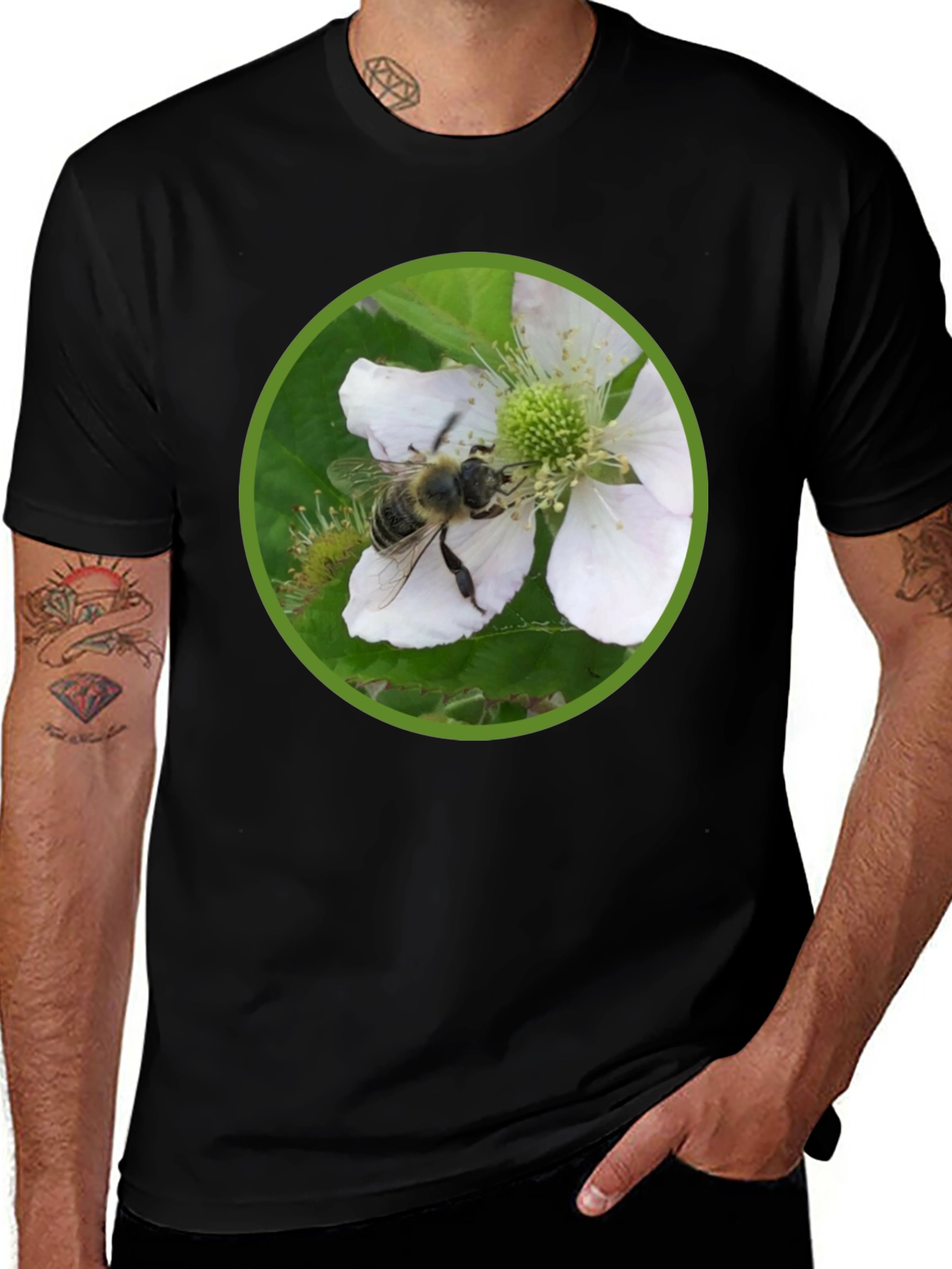 Variant 12 of Bee on Flower Graphic T-Shirt