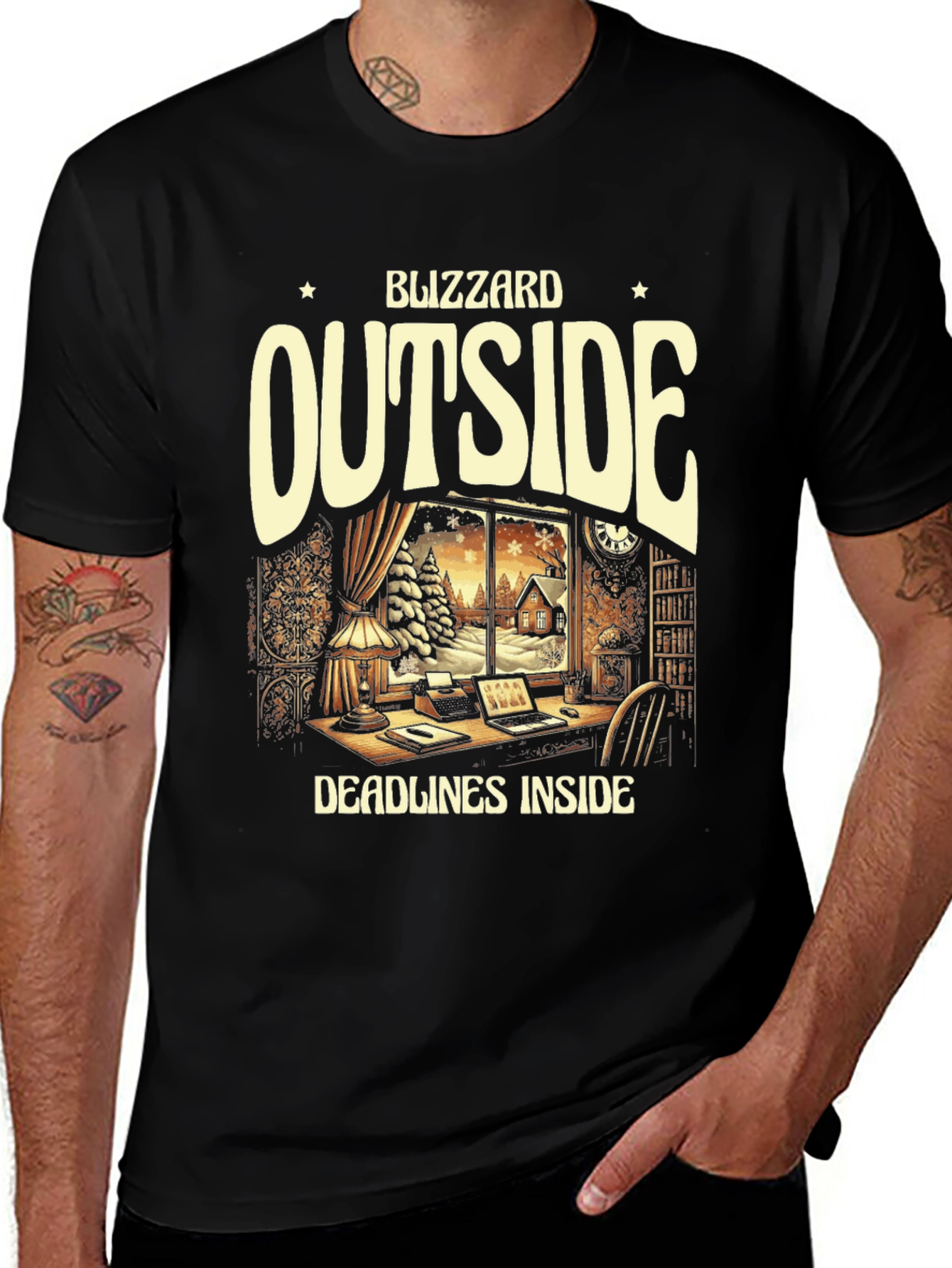 Variant 10 of Blizzard Outside Deadlines Inside Graphic Tee