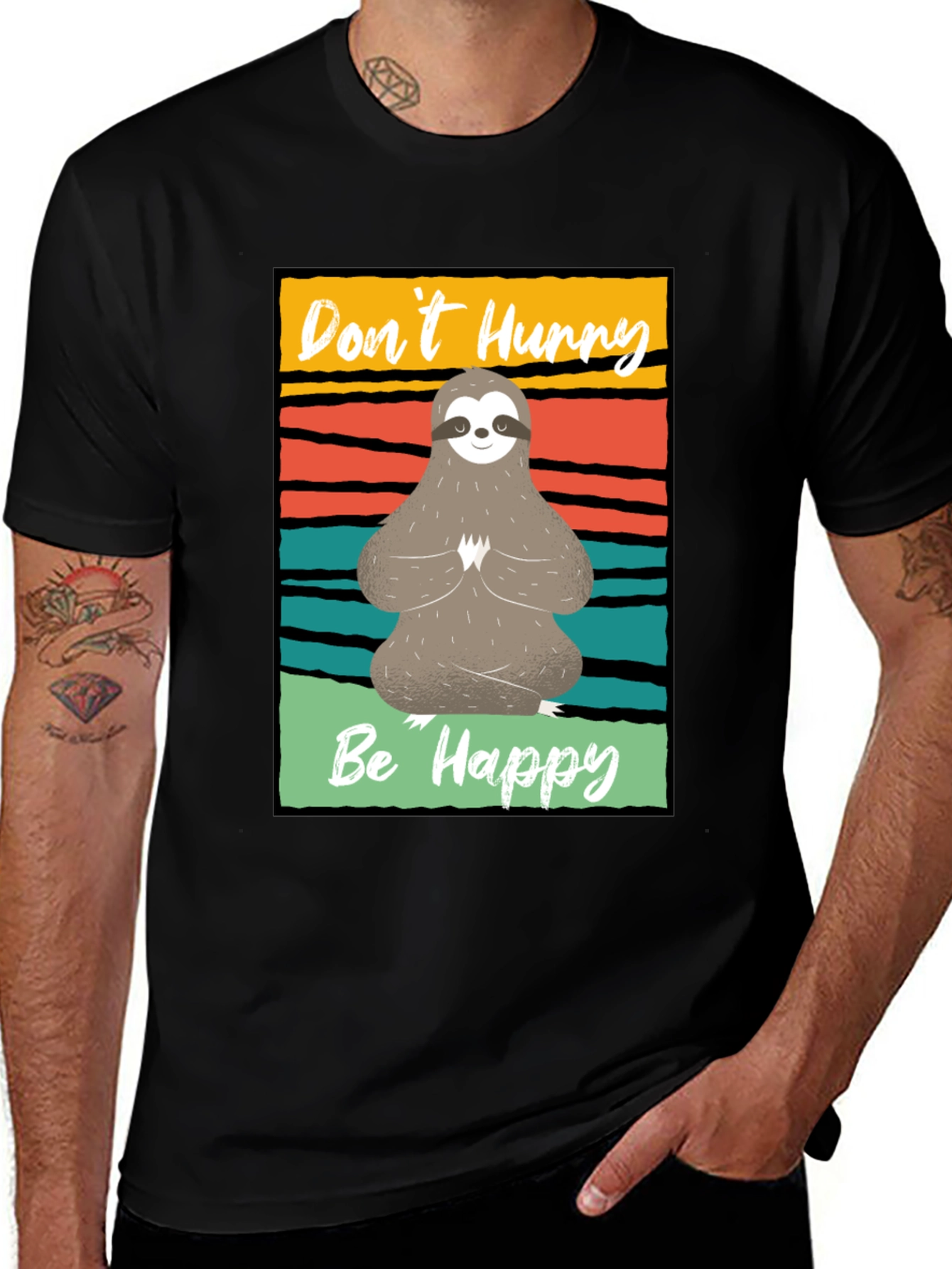 Variant 12 of Don't Hurry Be Happy Sloth T-Shirt