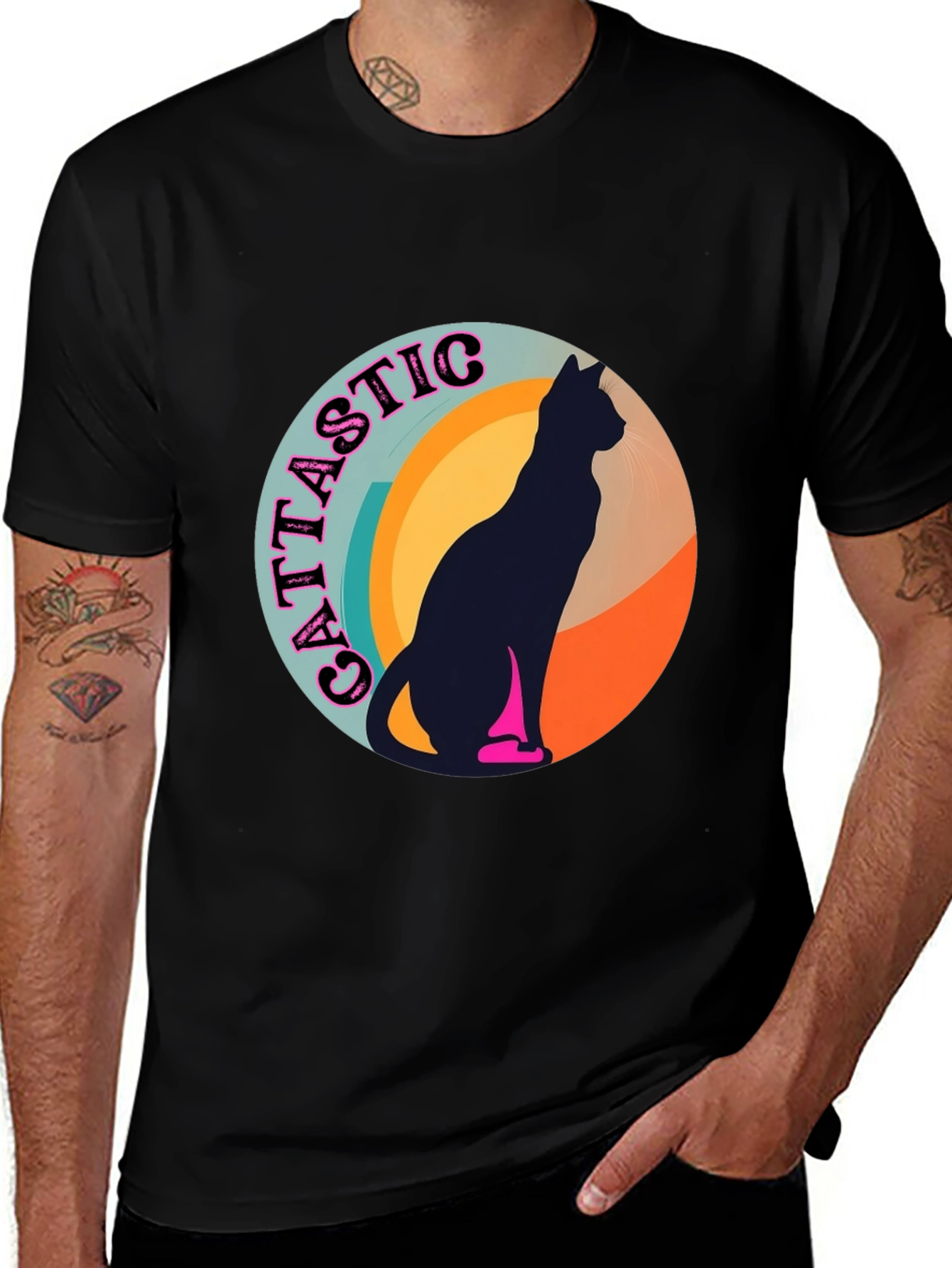 Variant 28 of Cattastic Retro Cat T-Shirt