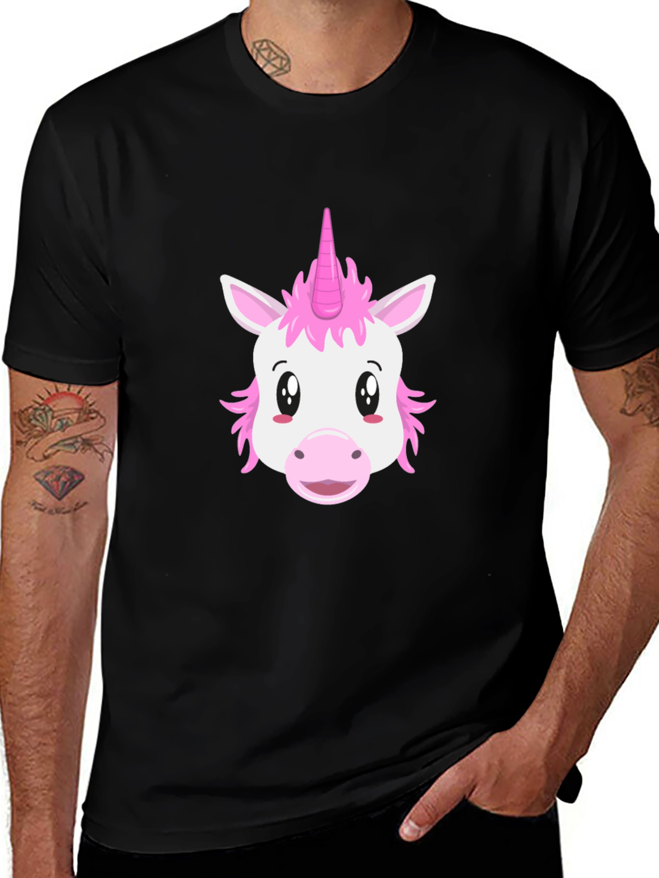 Variant 28 of Unicorn Graphic Tee - Black Casual T-Shirt