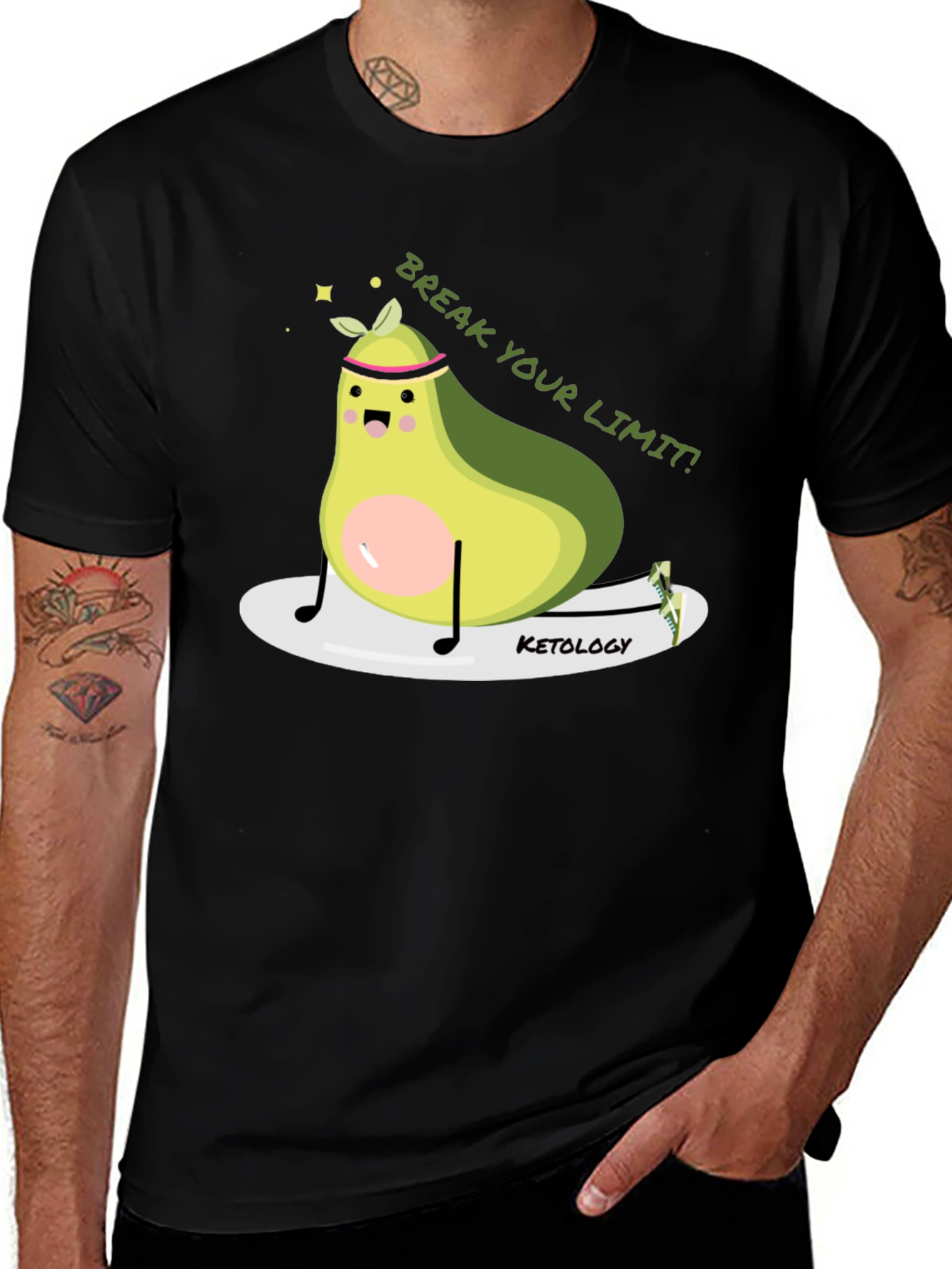 Variant 4 of Avocado Gym T-Shirt - Break Your Limit!