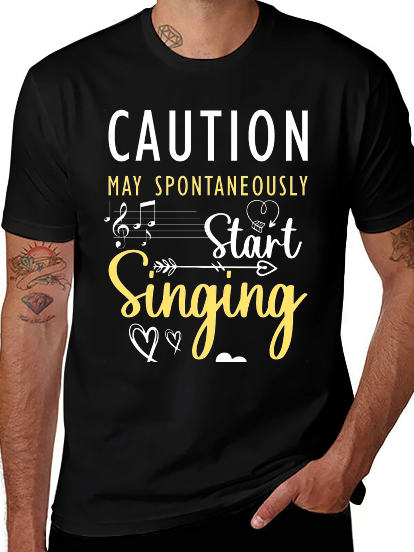 Variant 6 of Caution May Spontaneously Start Singing T-Shirt