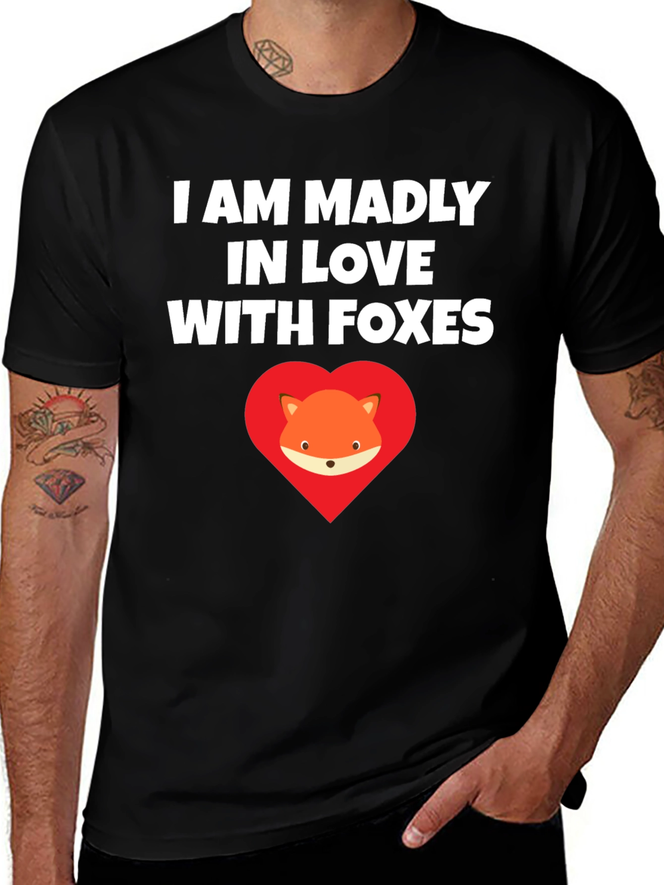 Variant 8 of I Love Foxes Graphic T-Shirt