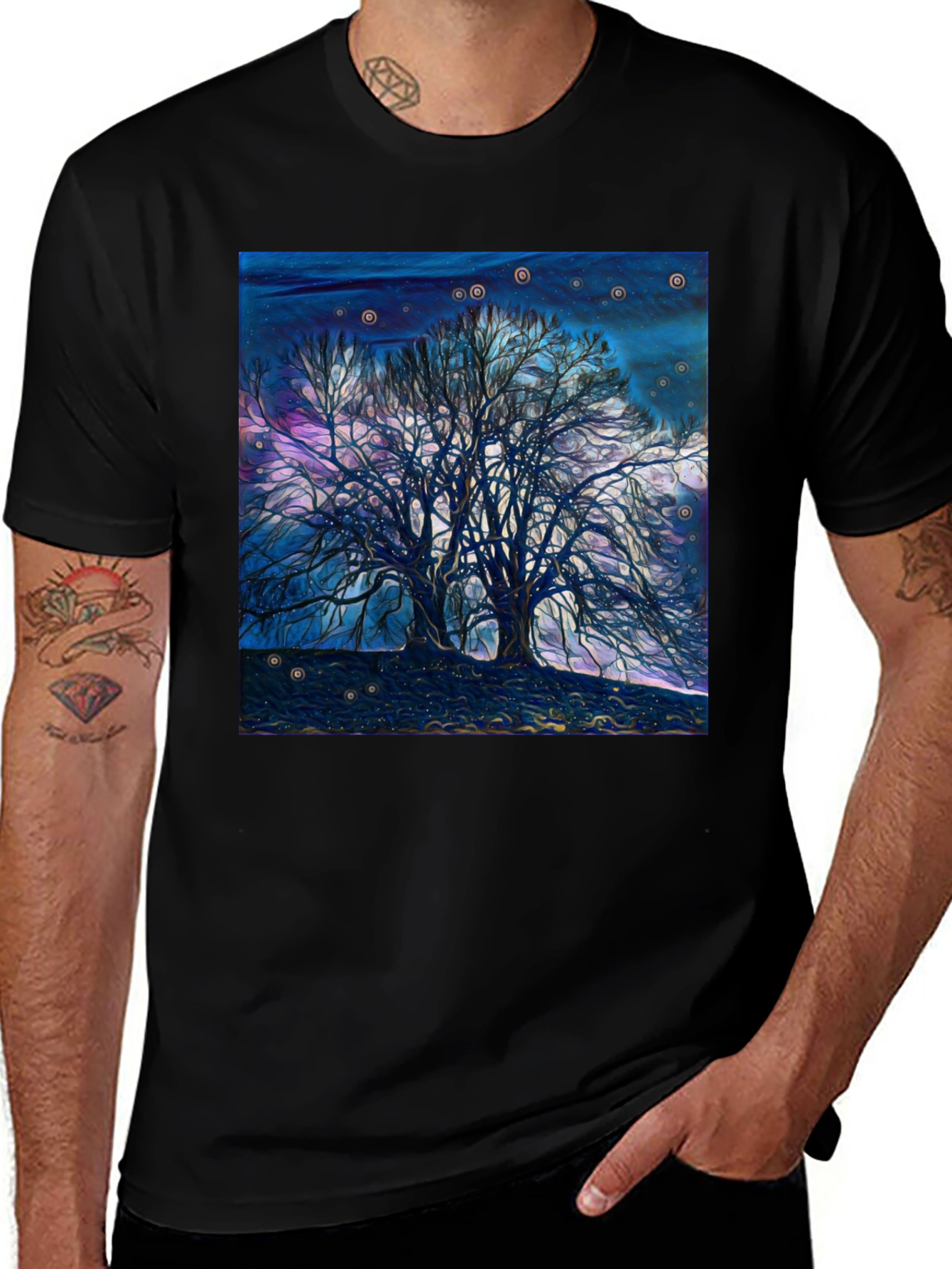 Starry Night Tree Graphic Tee