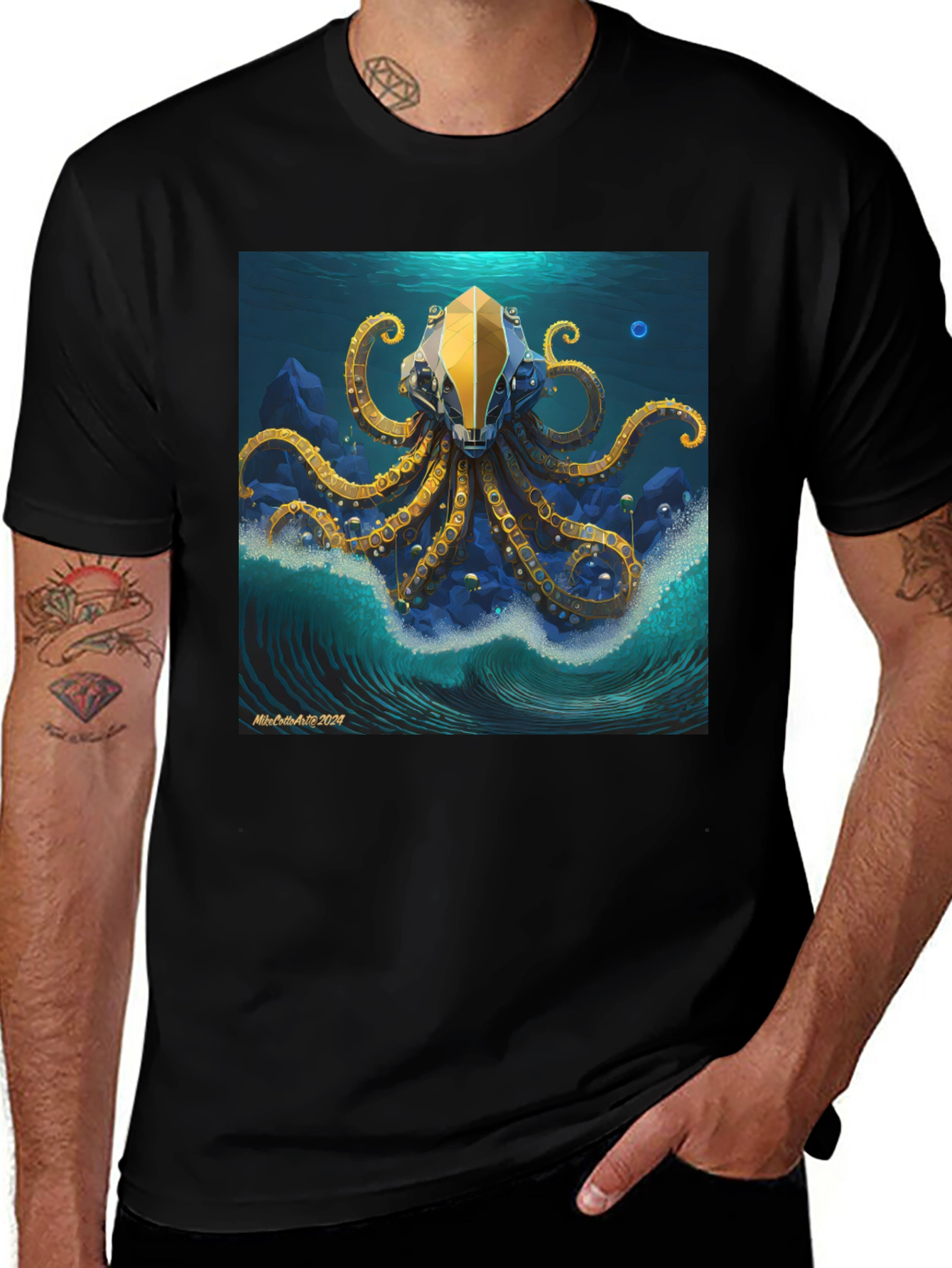 Variant 15 of Steampunk Octopus Graphic T-Shirt