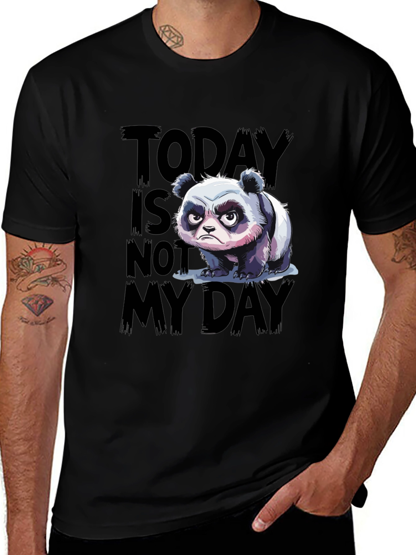 Grumpy Panda Graphic T-Shirt - Today Is Not My Day