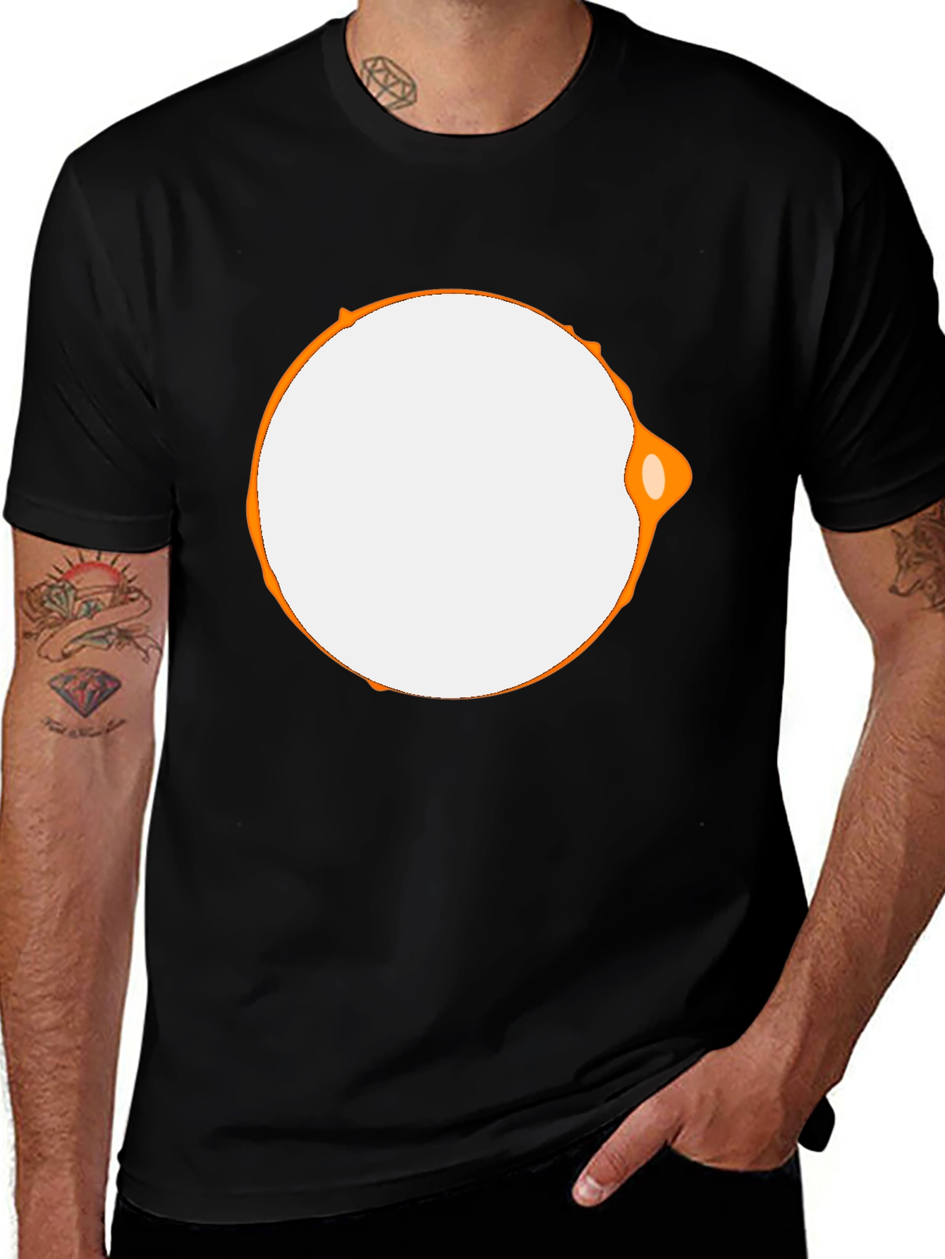 Variant 22 of Modern Graphic Tee - Black with Abstract Circle Design