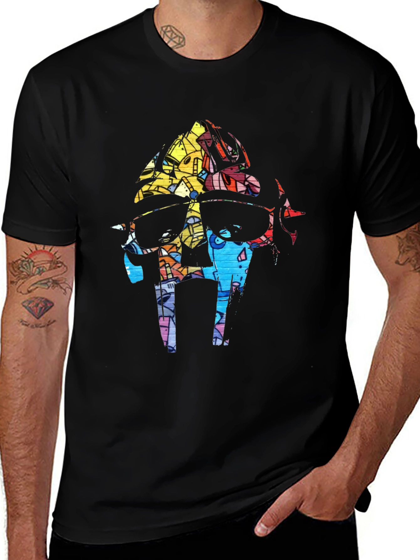 Variant 22 of Abstract MF DOOM T-Shirt - Black Graphic Tee