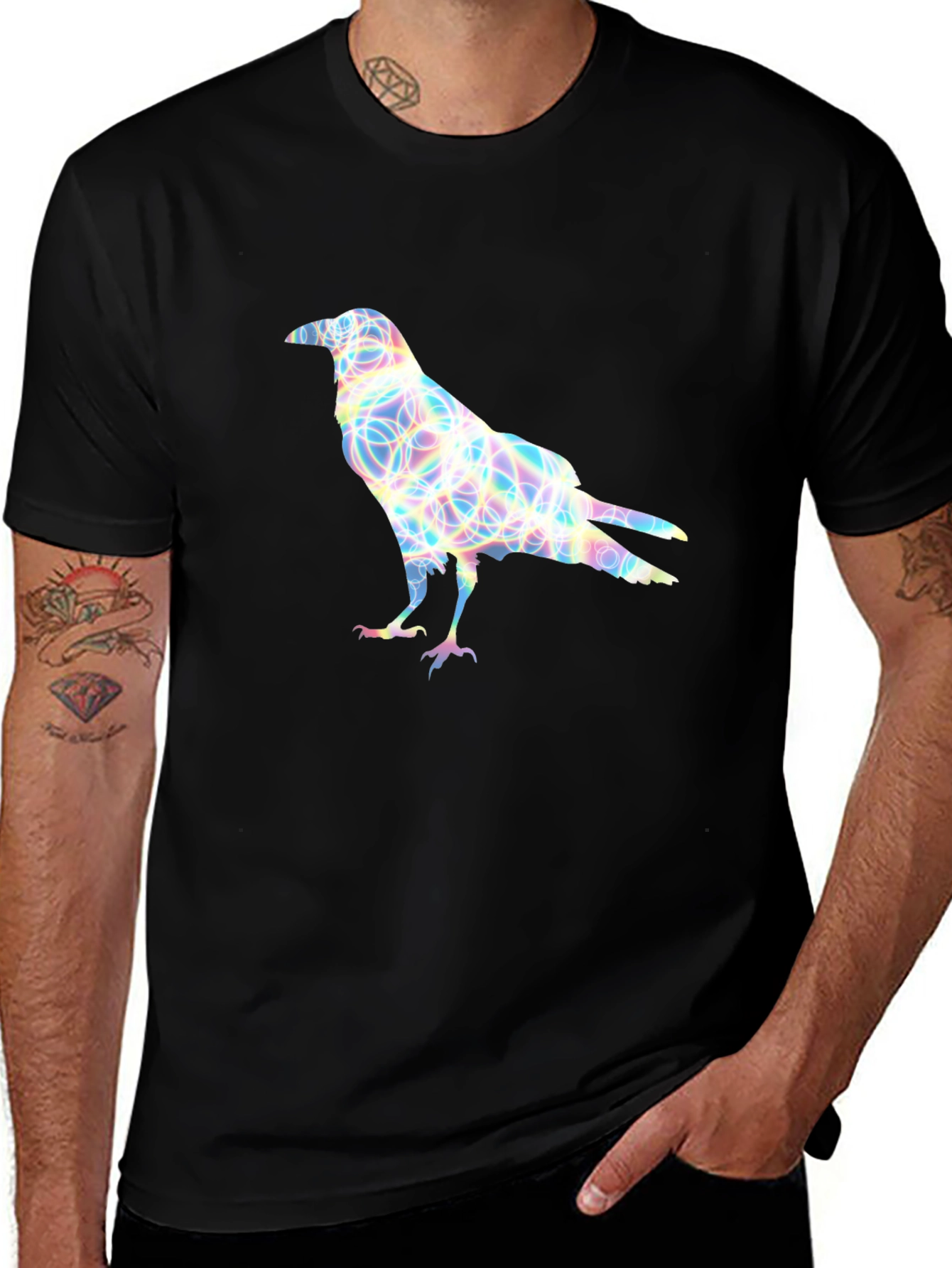 Raven Graphic Tee - Men's Black Crow T-Shirt