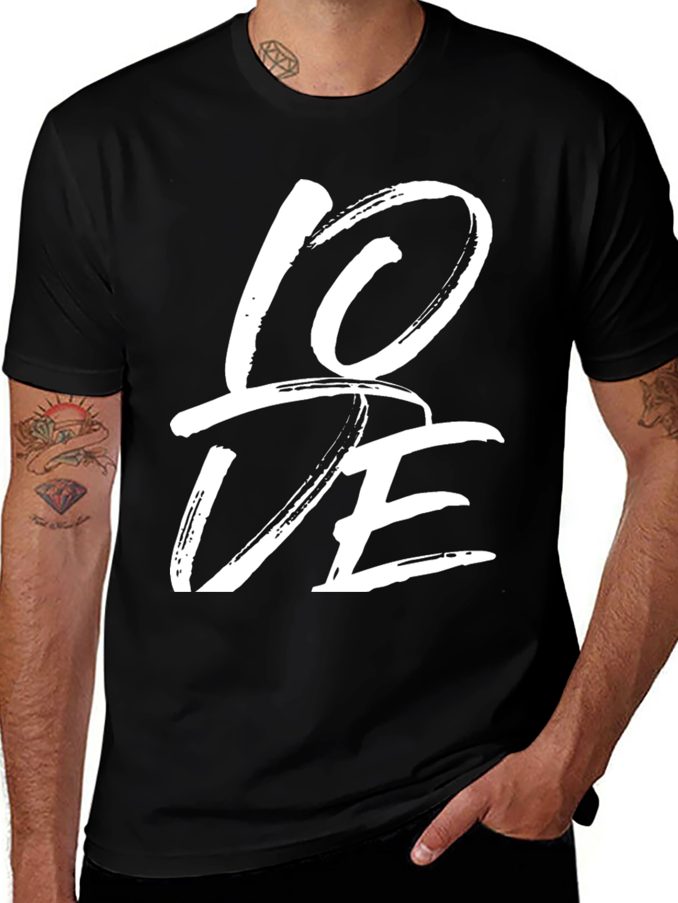 Variant 12 of Love Graphic Tee - Casual Black T-Shirt