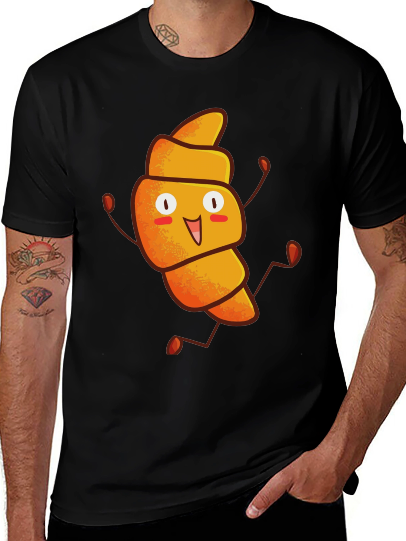 Variant 21 of Funny Croissant Cartoon T-Shirt