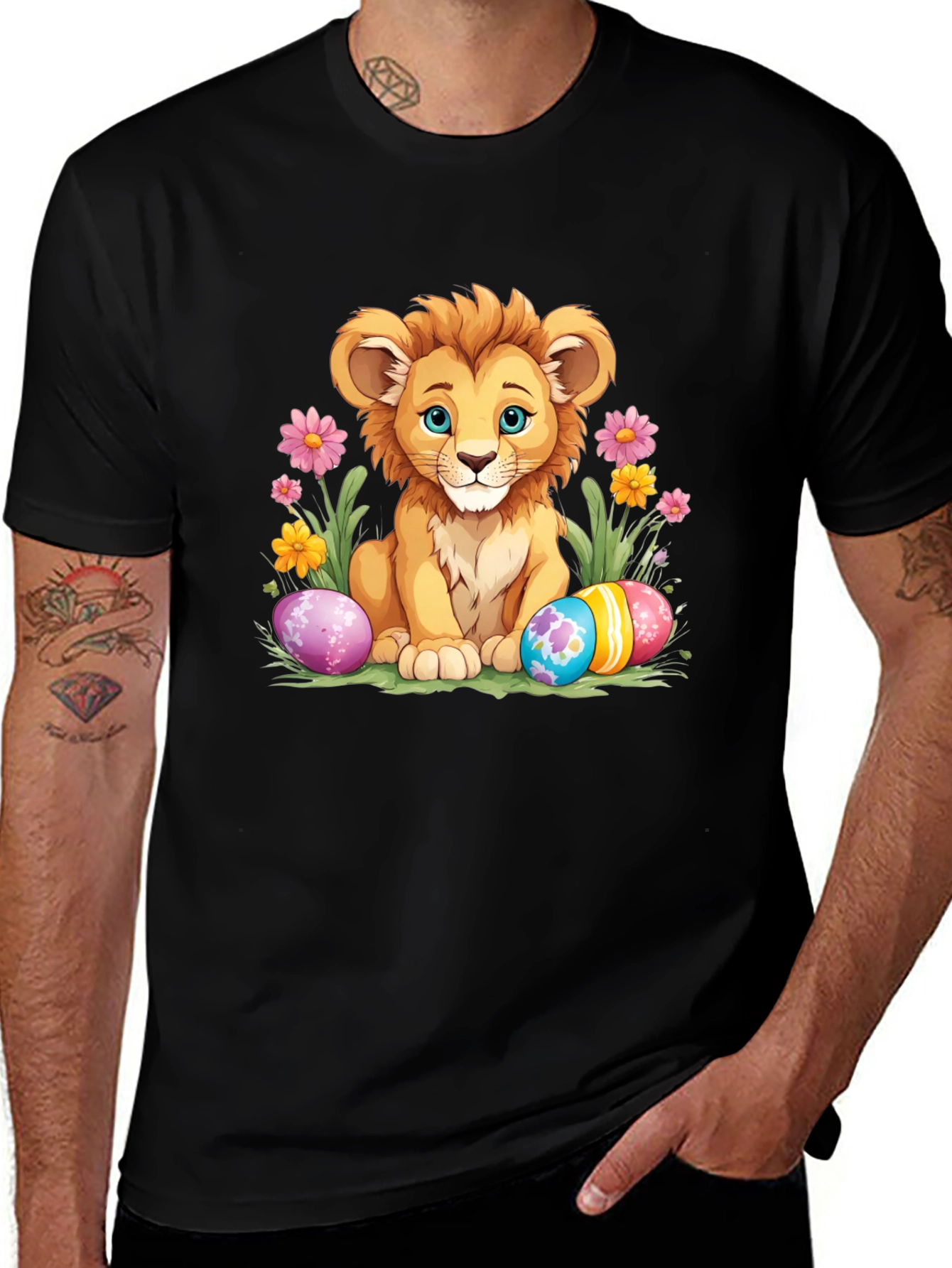 Variant 16 of Cute Lion Easter Eggs Graphic T-Shirt