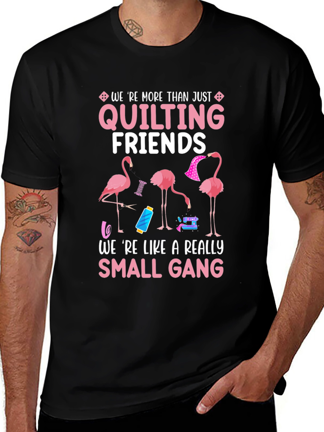 Quilting Friends T-Shirt Flamingo Gang Tee