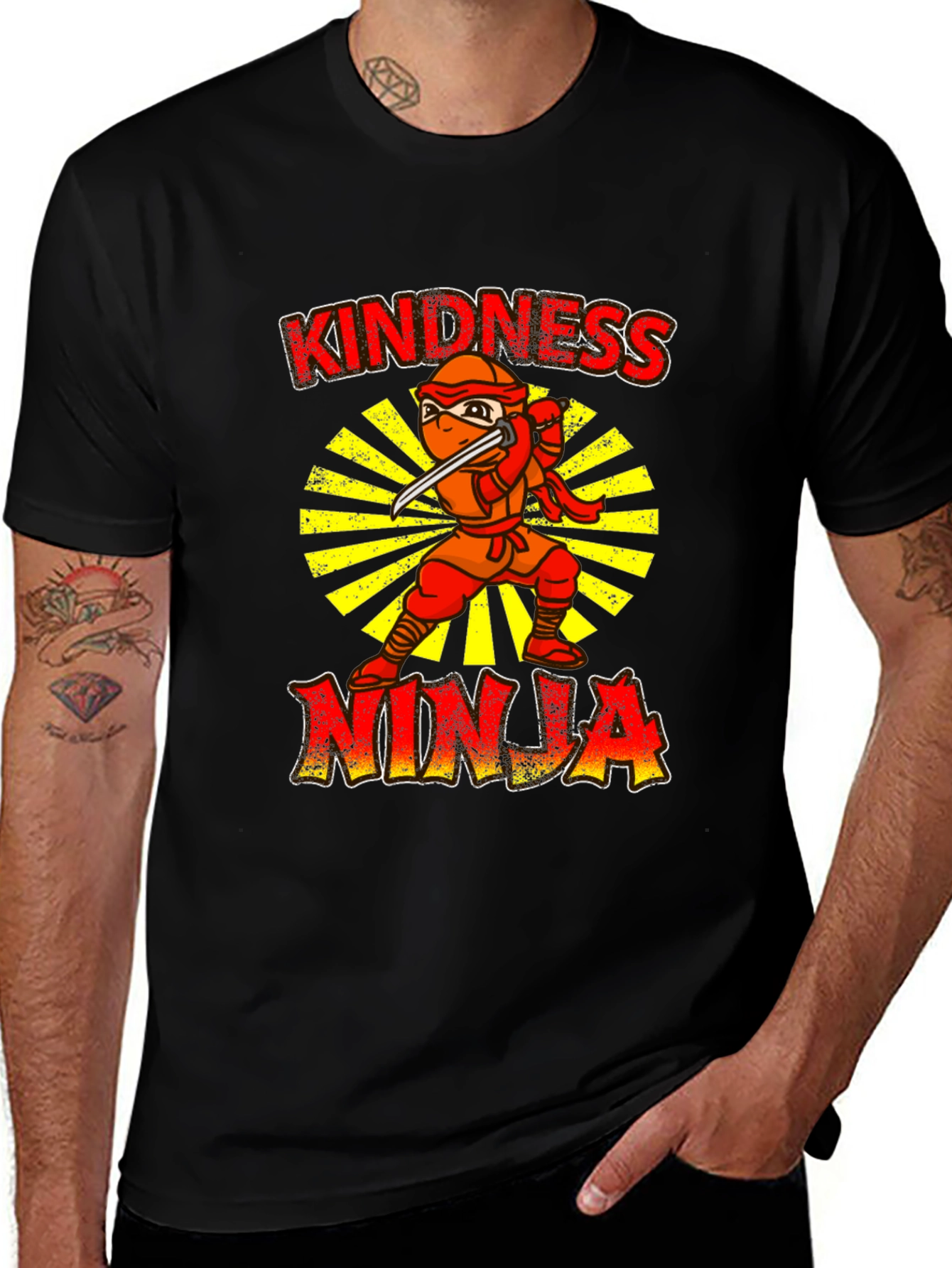Variant 6 of Kindness Ninja Black T-Shirt