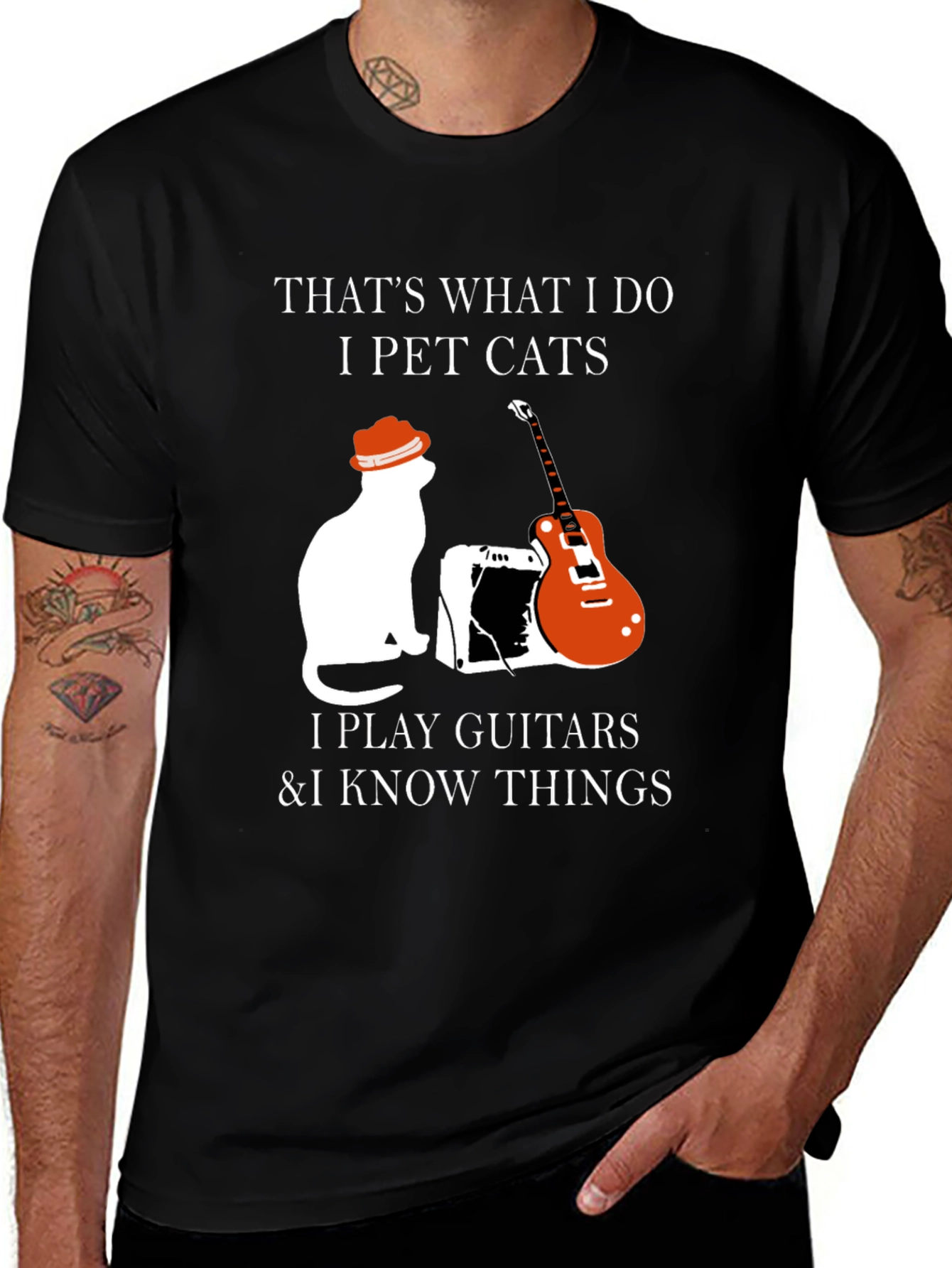 Variant 14 of Pet Cats, Play Guitar & Know Things T-Shirt