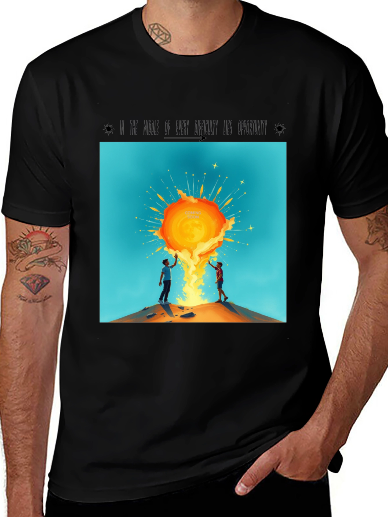 Variant 30 of Sunburst Graphic Tee - Unisex Black T-Shirt
