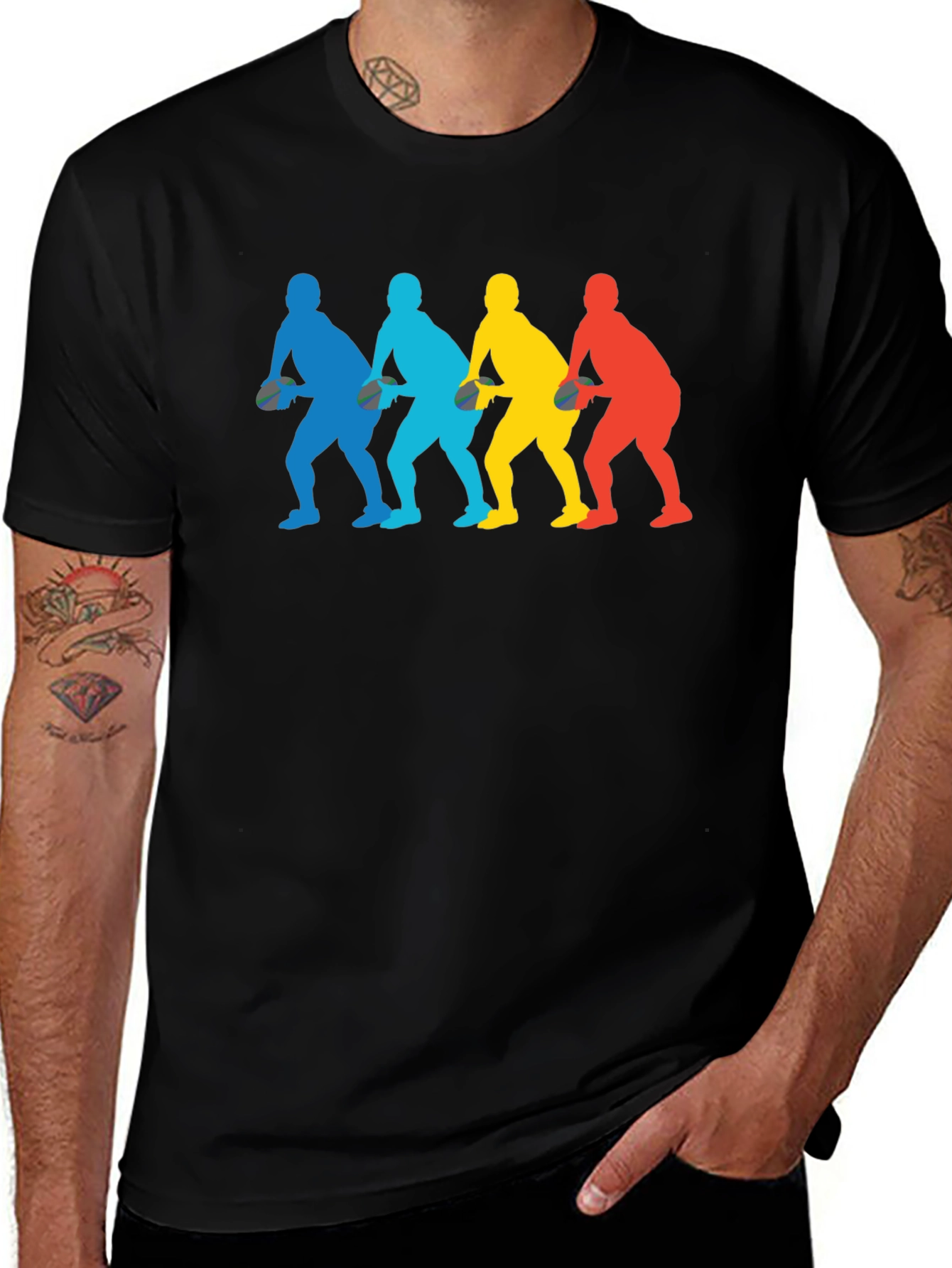 Variant 22 of Rugby Player Silhouette Graphic T-Shirt