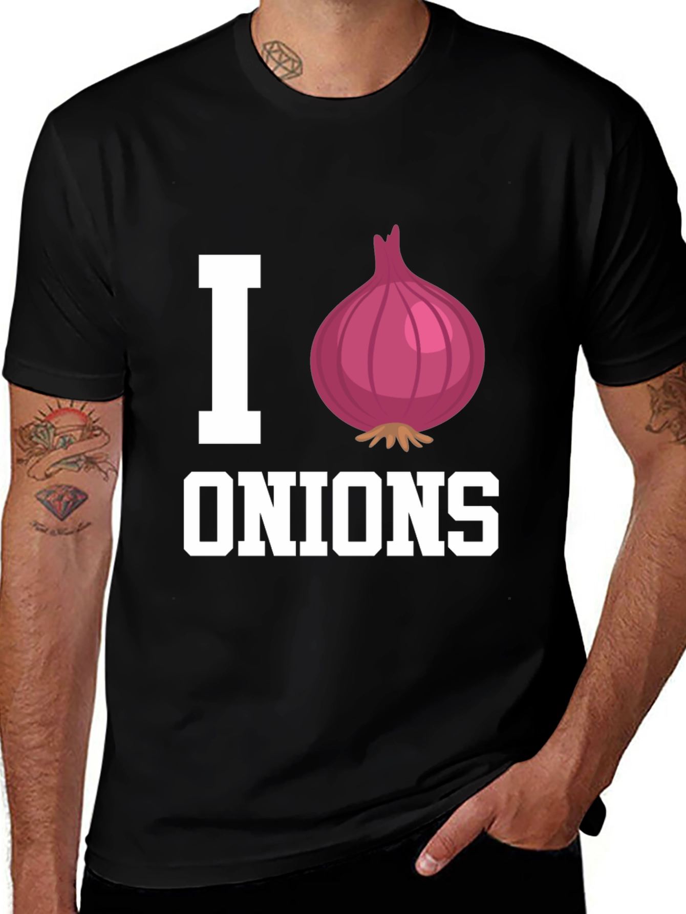 Variant 3 of I Heart Onions Graphic Tee - Food Lover's T-Shirt