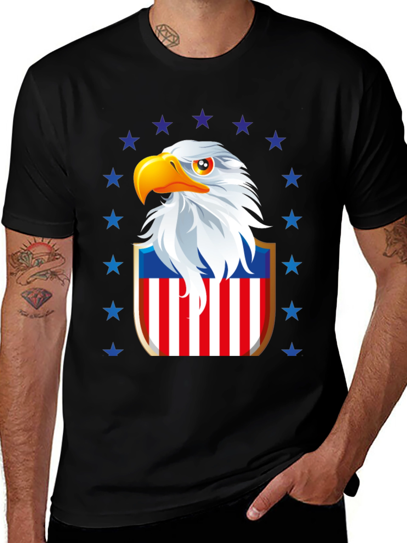 Variant 2 of Patriotic Eagle Shield Graphic Tee