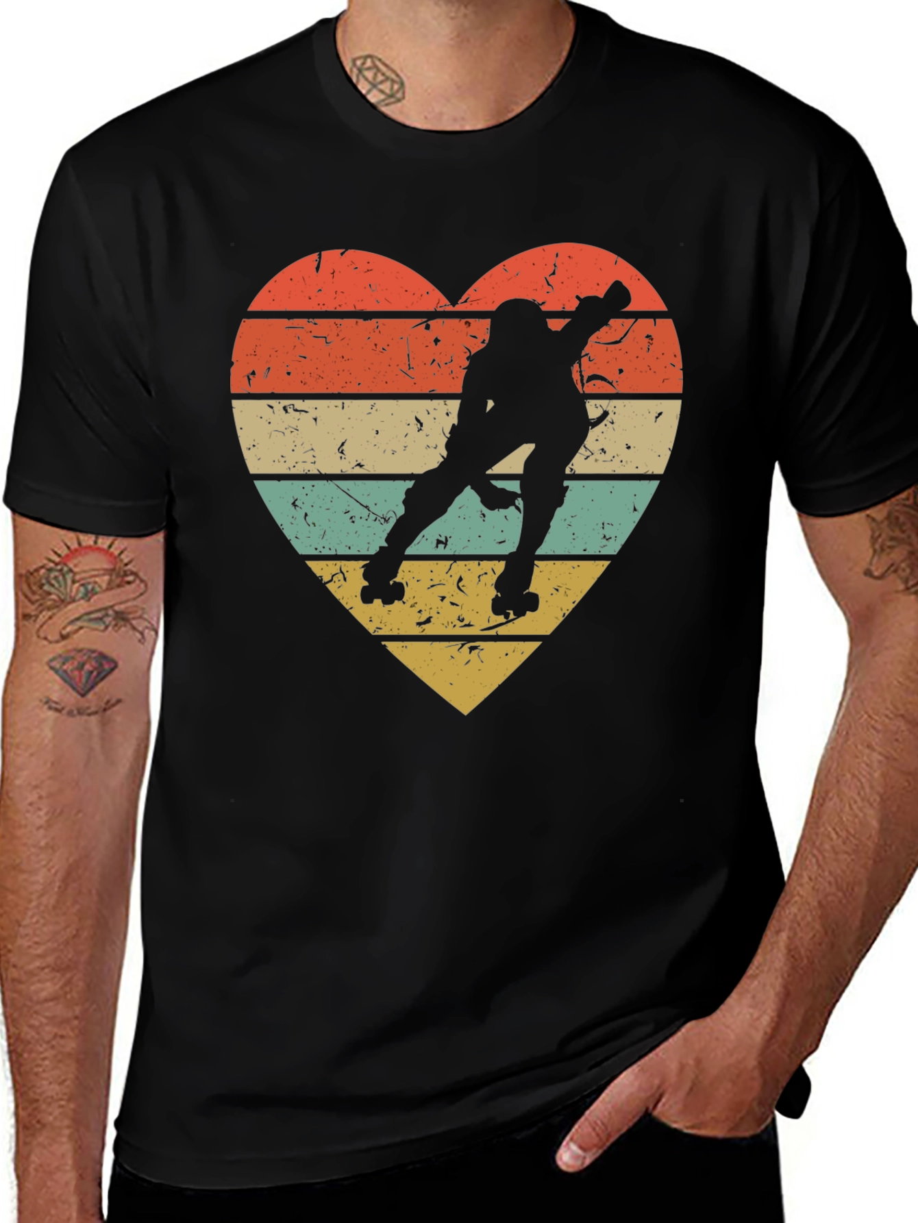 Variant 18 of Retro Roller Skating Heart T-Shirt