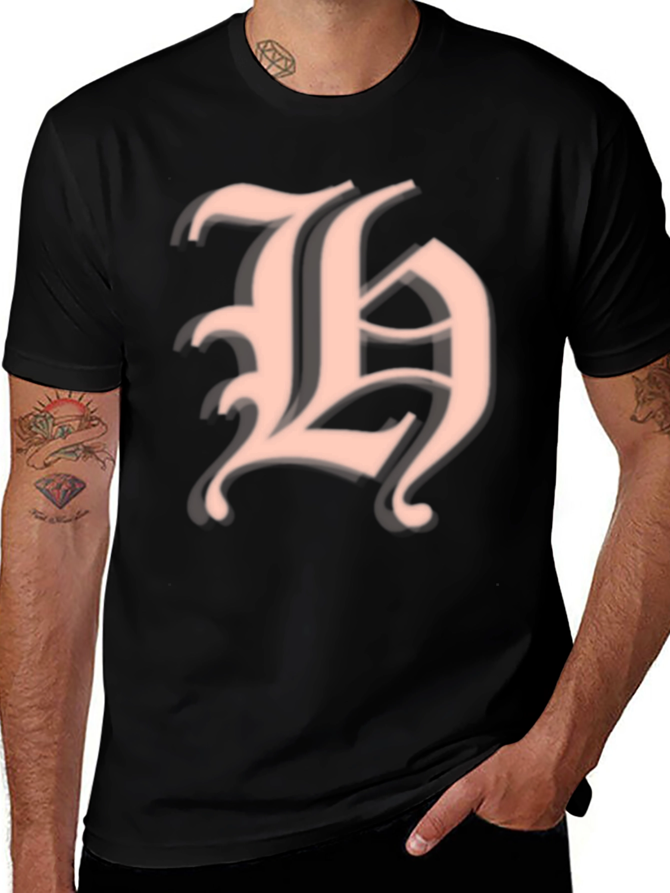 Monogram "H" Black T-Shirt
