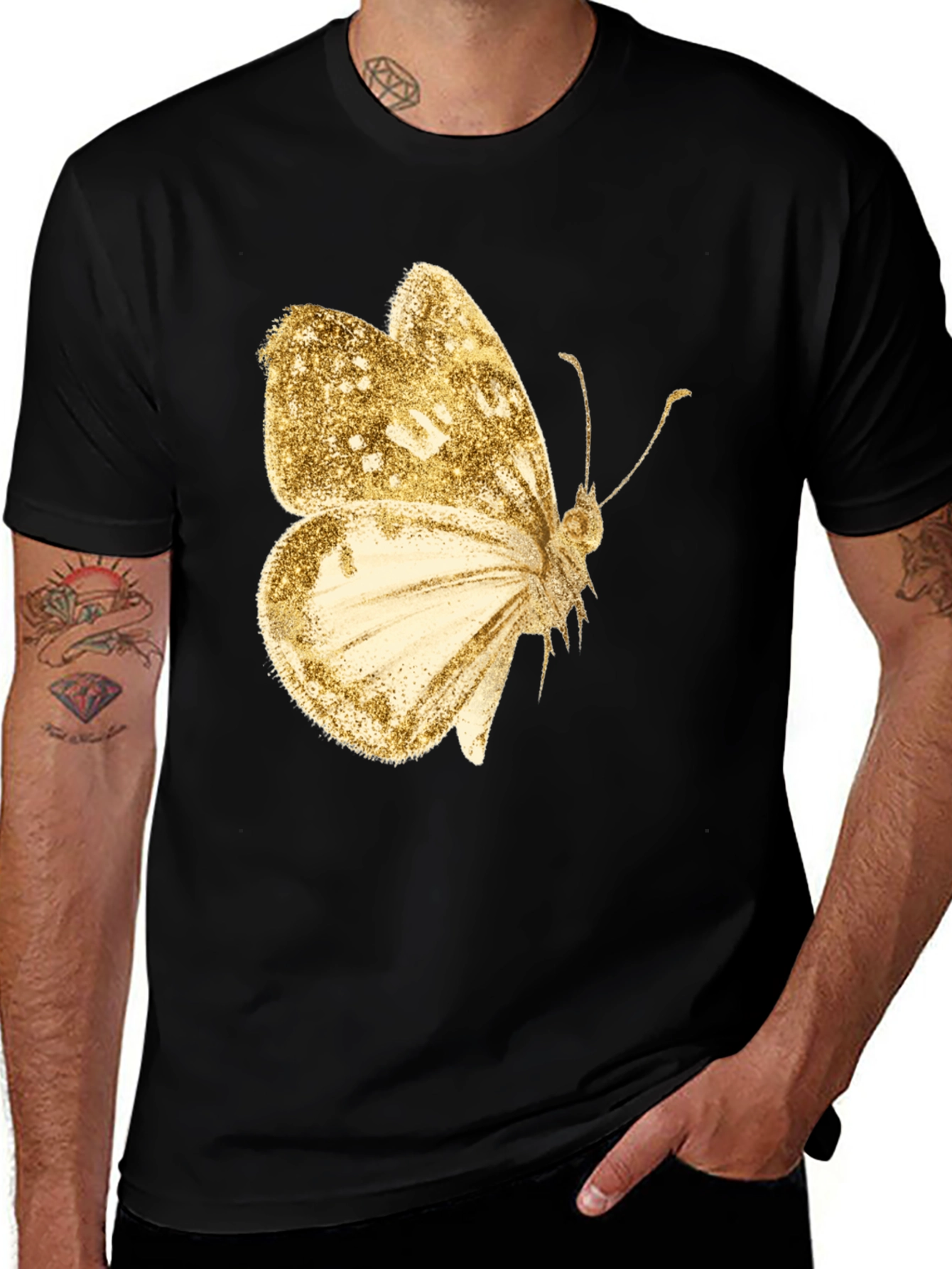 Butterfly Graphic Black T-Shirt
