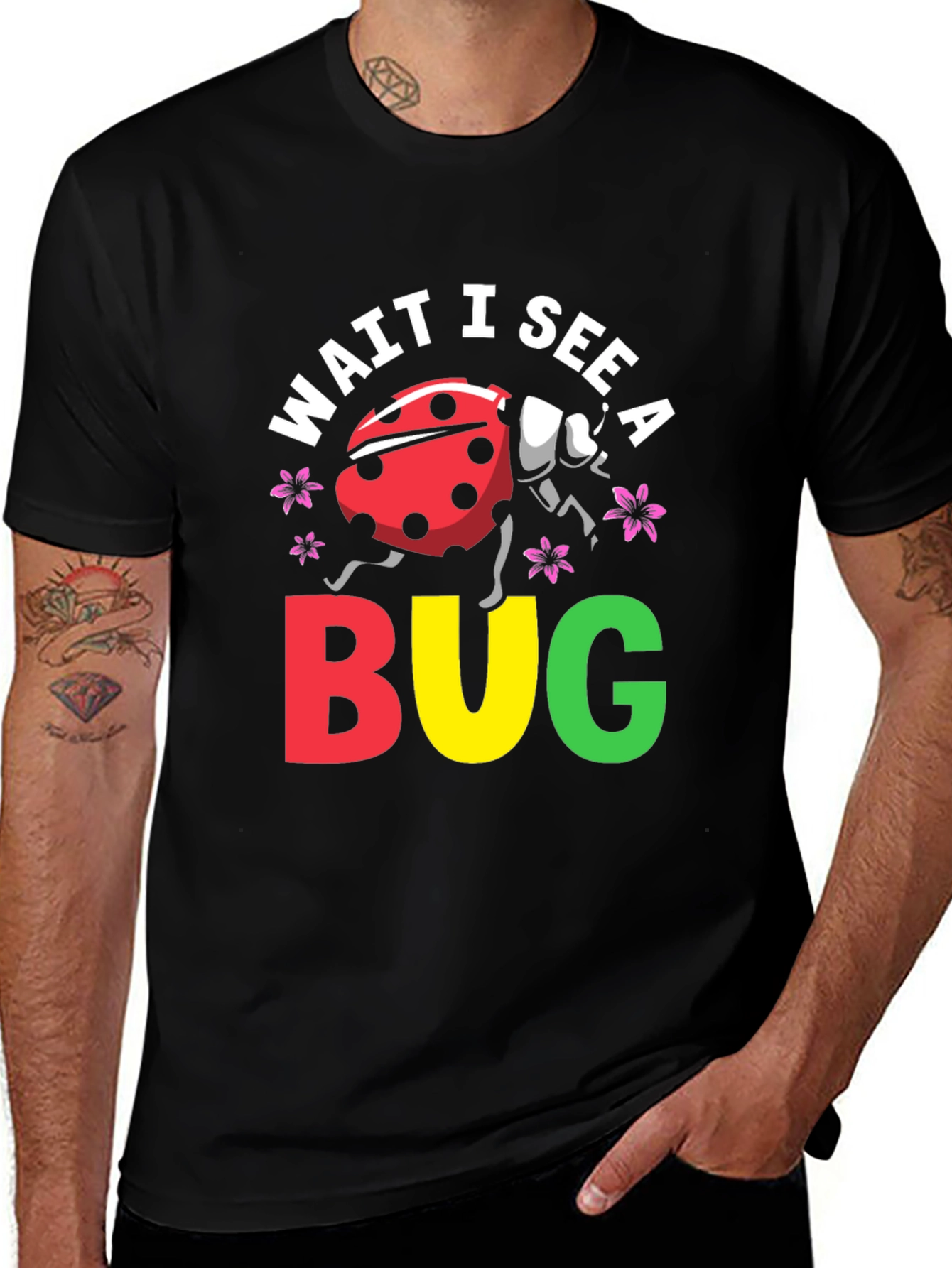 Variant 16 of Wait I See a Bug T-Shirt - Funny Ladybug Tee