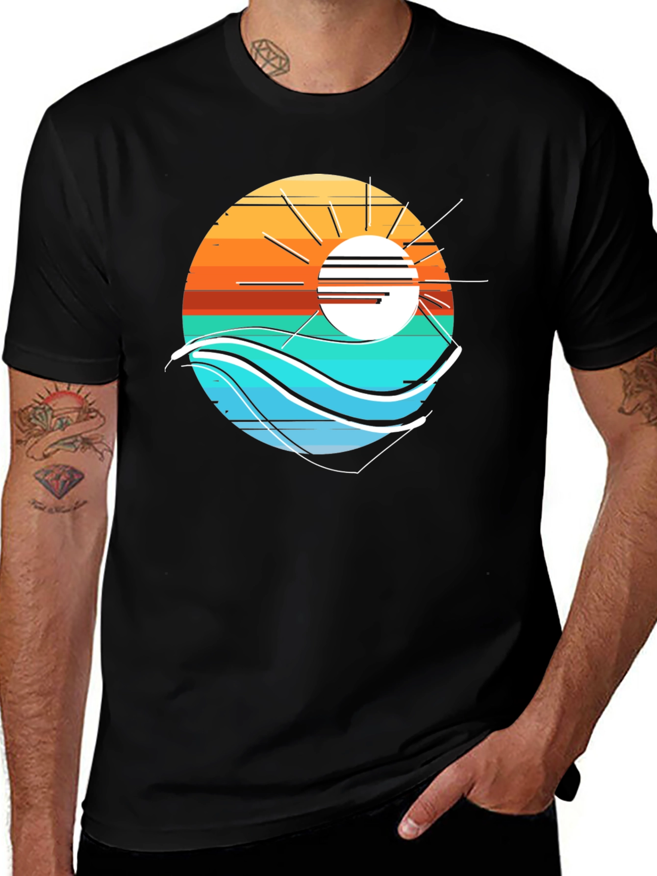 Variant 21 of Sunset Wave Graphic T-Shirt