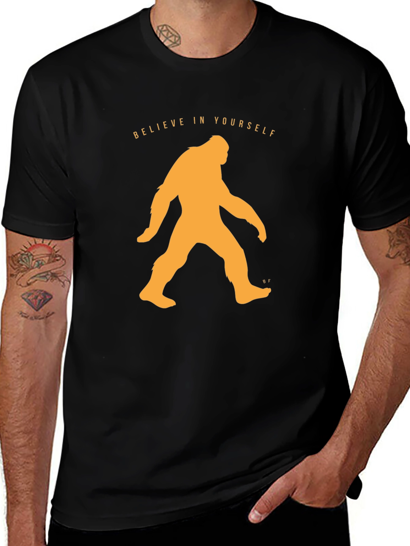 Believe In Yourself Bigfoot T-Shirt - Black