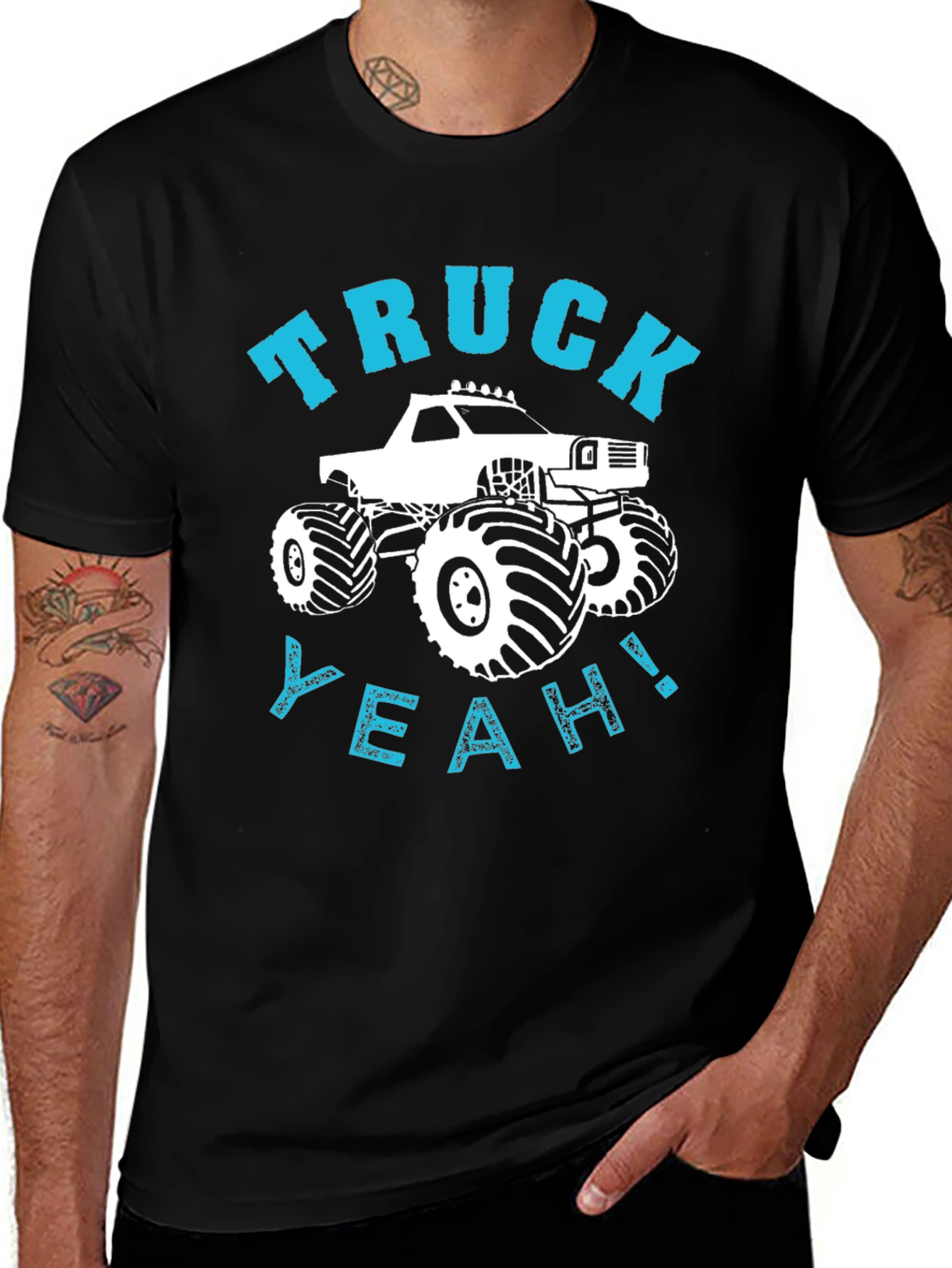 Truck Yeah! Graphic Tee - Black Cotton T-Shirt