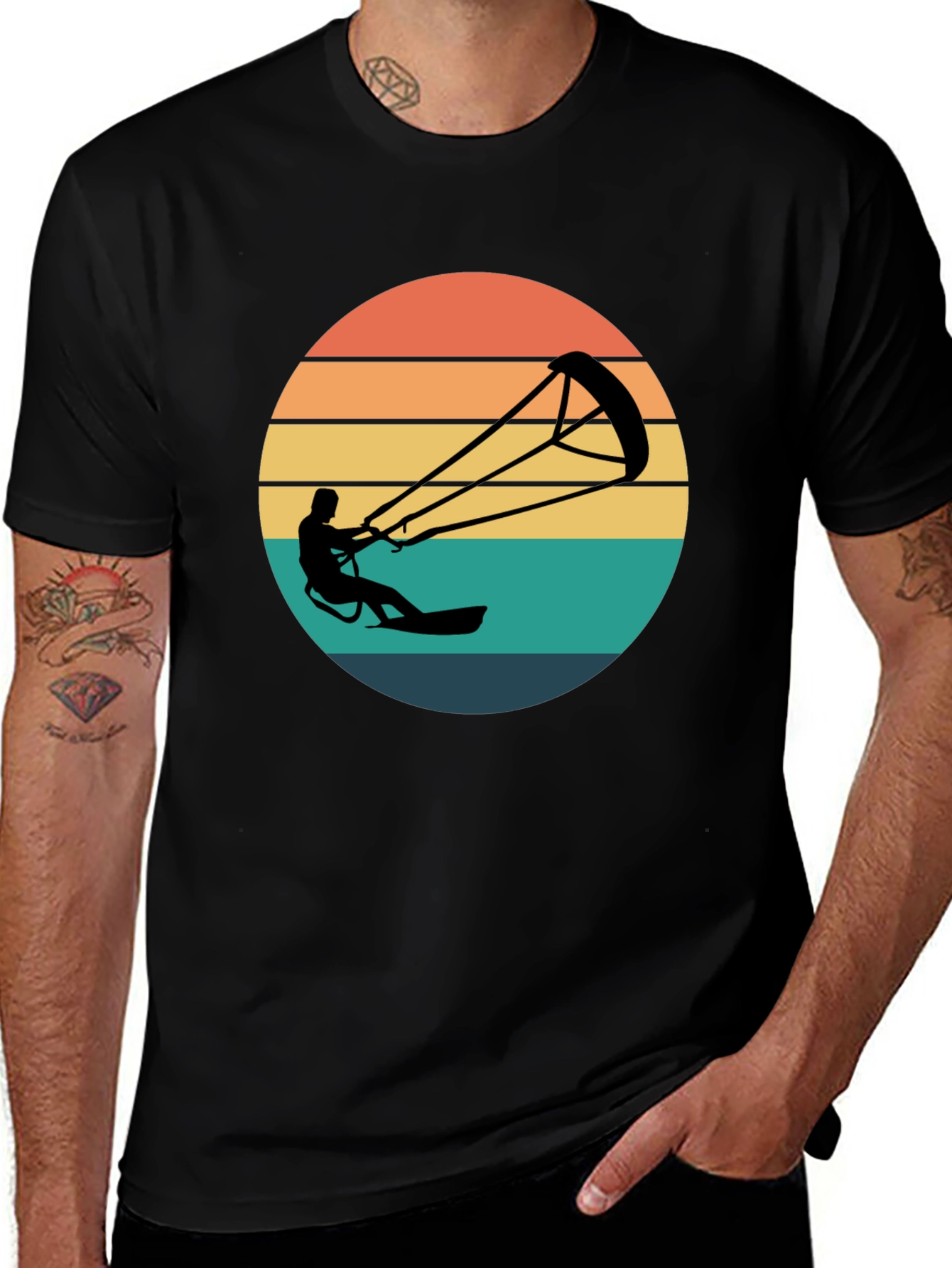 Variant 20 of Kitesurfing Retro Style T-Shirt